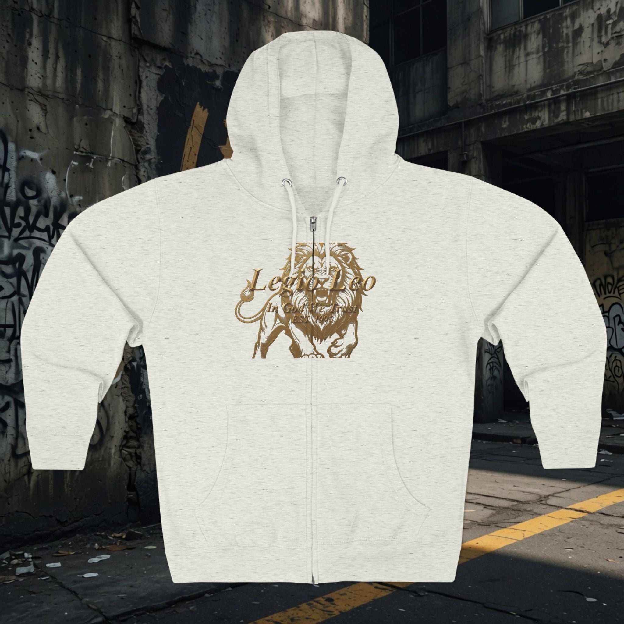 Legio Leo Warrior Zip Hoodie — "Fierce" Definition Streetwear