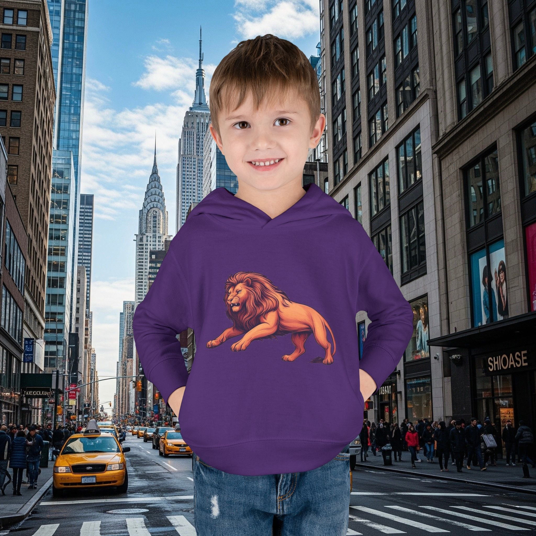 Legio Leo’s Toddler Pullover Fleece Hoodie (Grown Lion)
