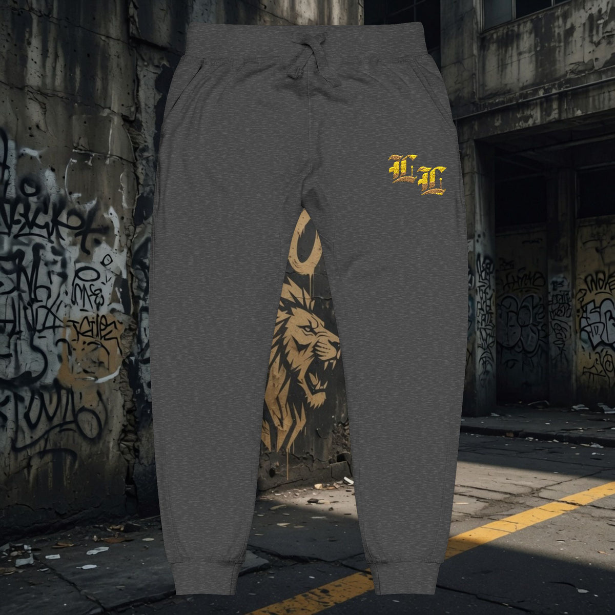 Legio Leo Embroidered Streetwear Fleece Sweatpants