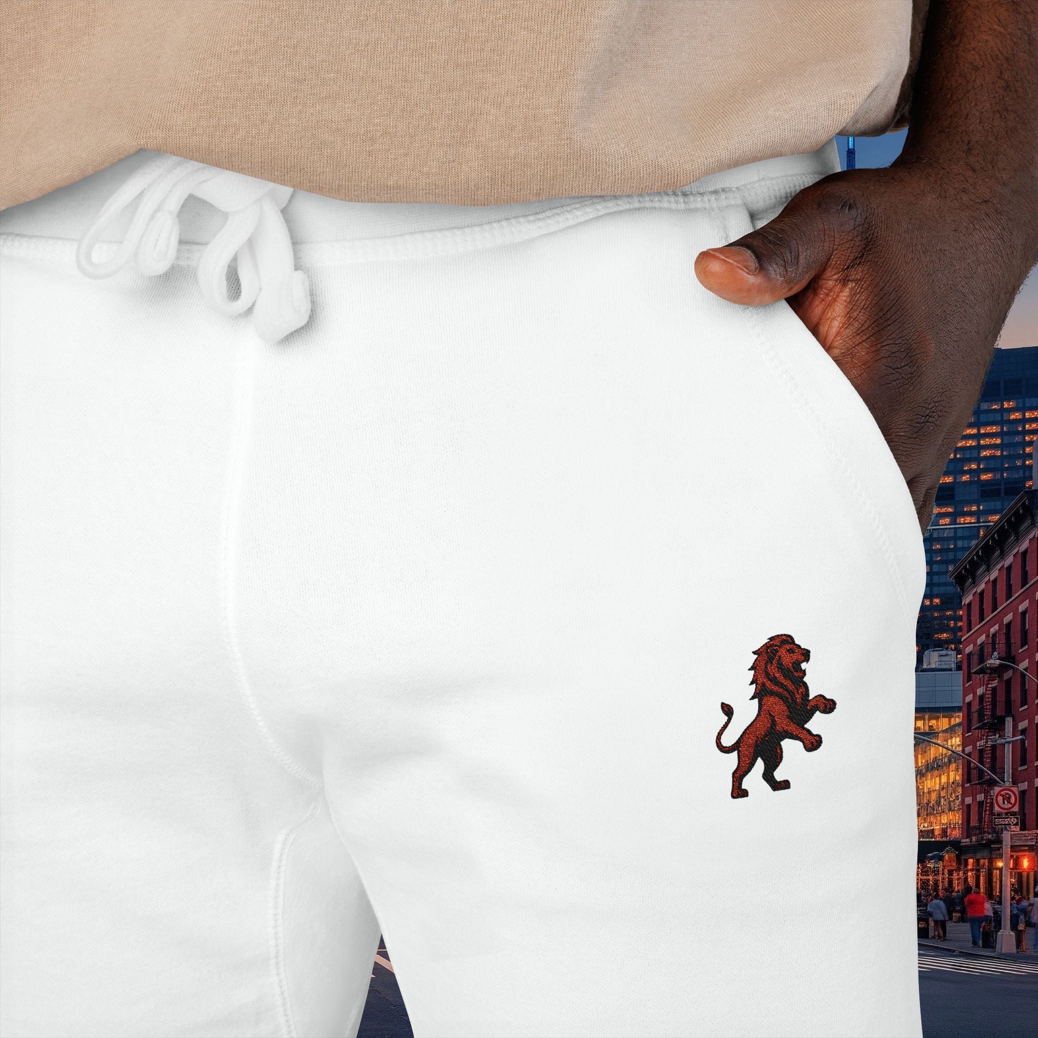 Embroidered Legio Leo Sweatpants — Classic Design Cozy Fleece Joggers