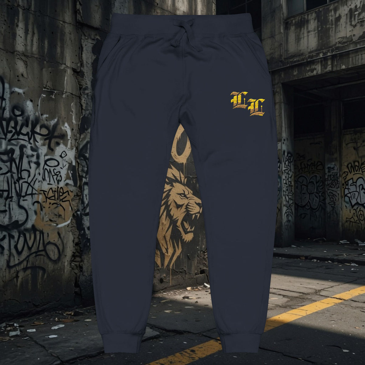Legio Leo Embroidered Streetwear Fleece Sweatpants