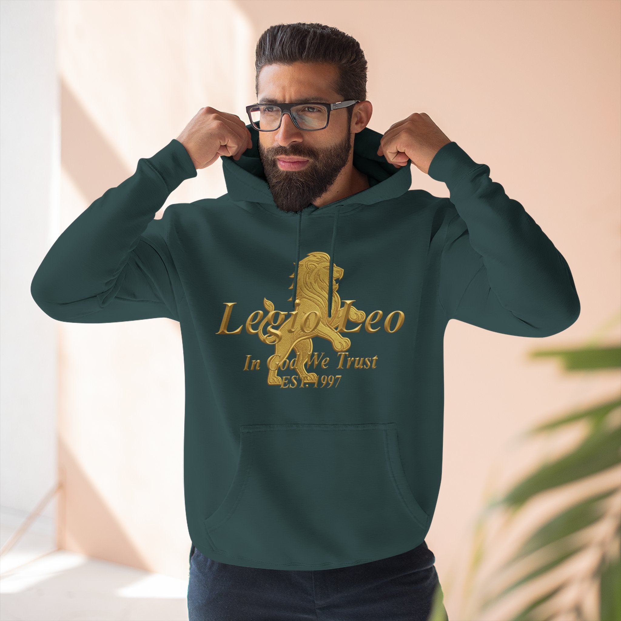 Legio Leo Golden Edition Fleece Hoodie – Minimal Gold Script Pullover