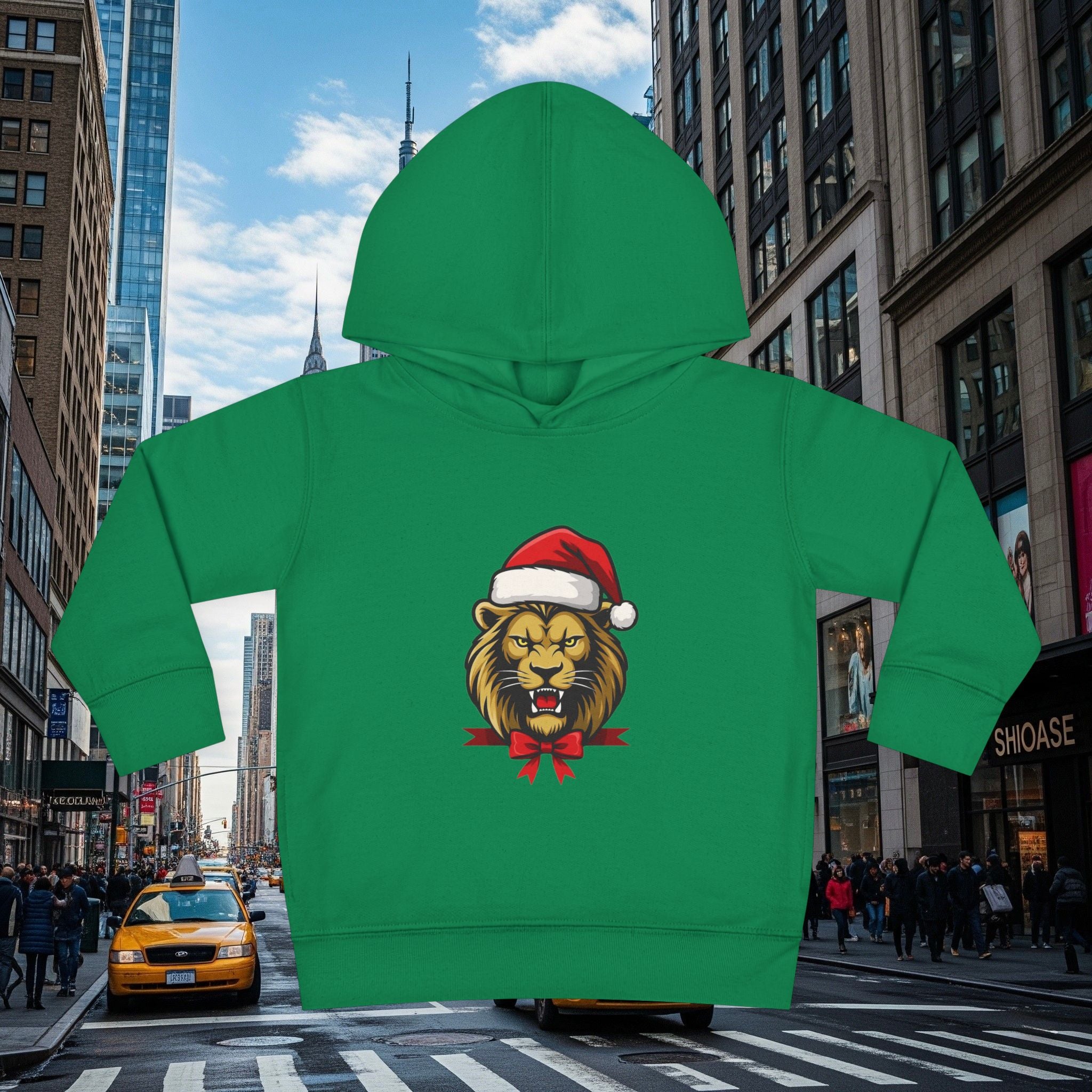 Christmas Legio Leo’s Toddler Pullover Fleece Hoodie (Grown Lion)