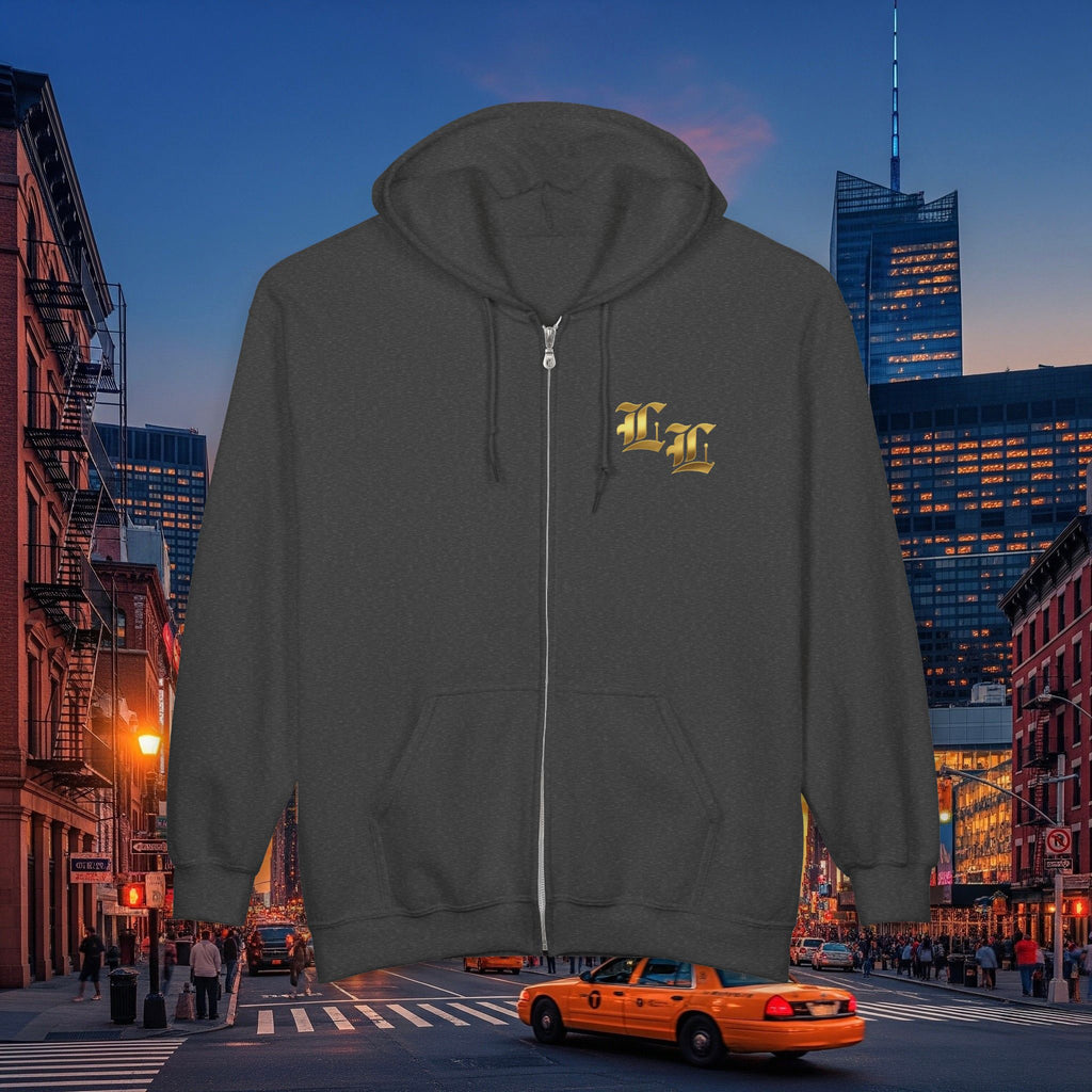 Legio Leo Zip Hoodie | Old English Font Golden L’s