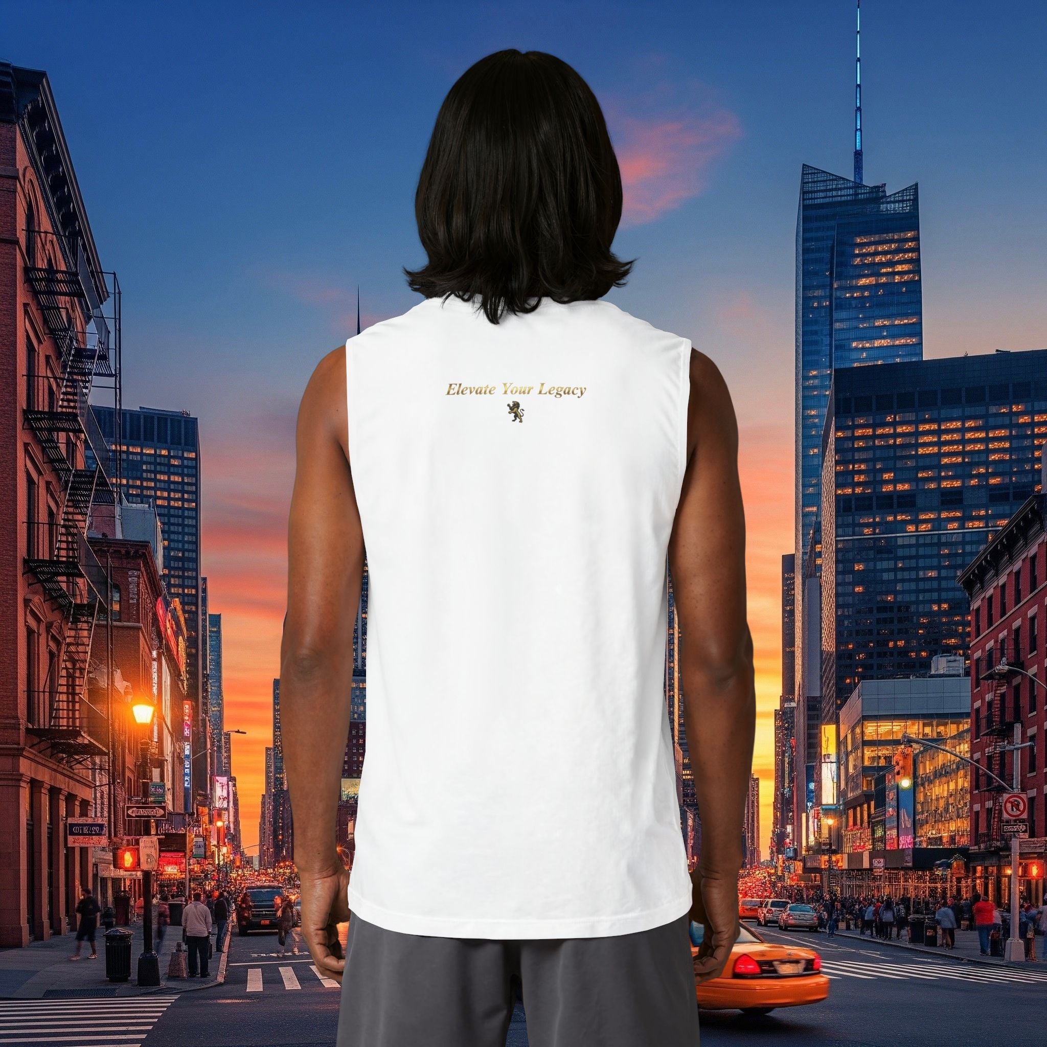 Muscle Tank — 'Elevate Your Legacy' Minimalist Gold Crest