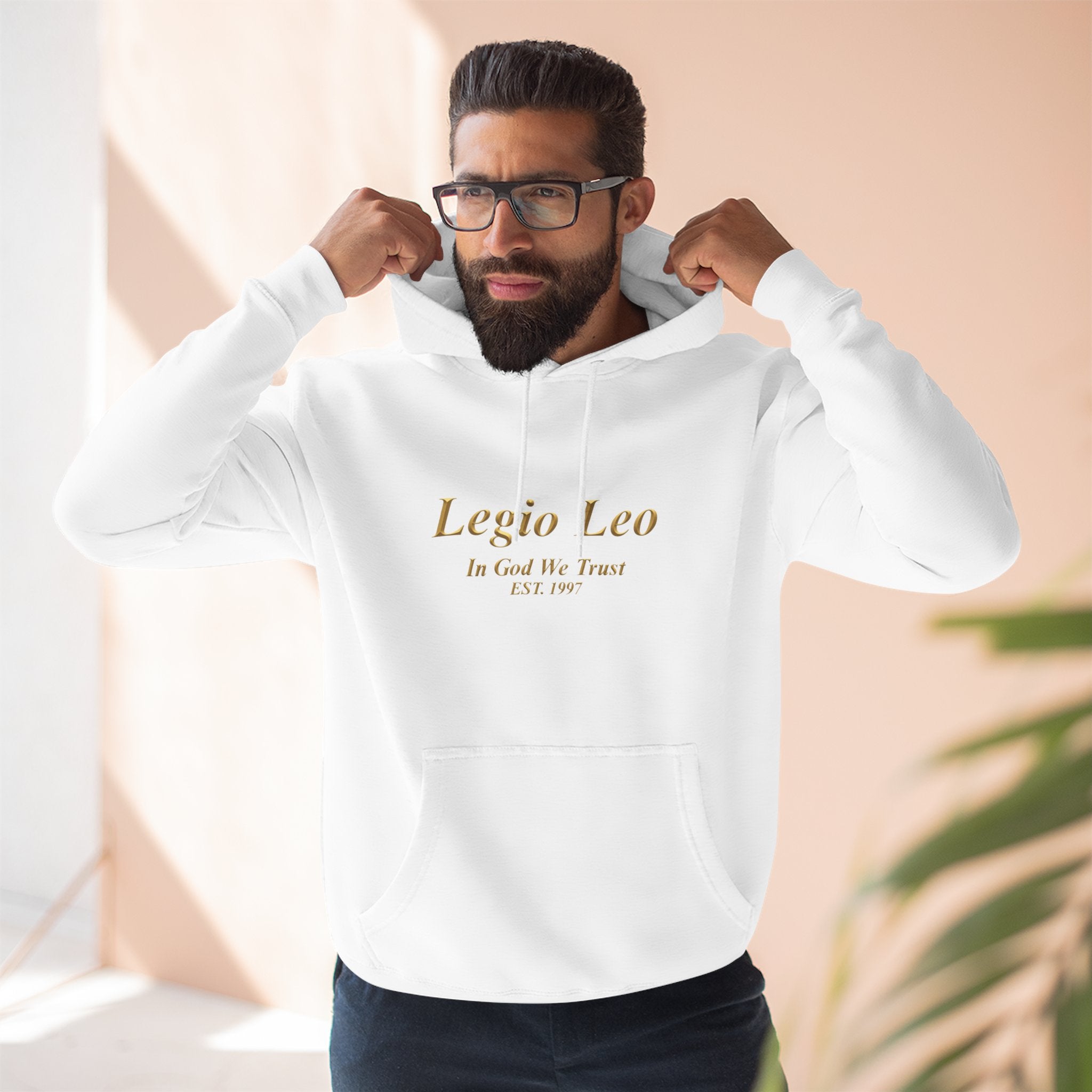 Legio Leo Fleece Hoodie – Minimal Gold Script Pullover