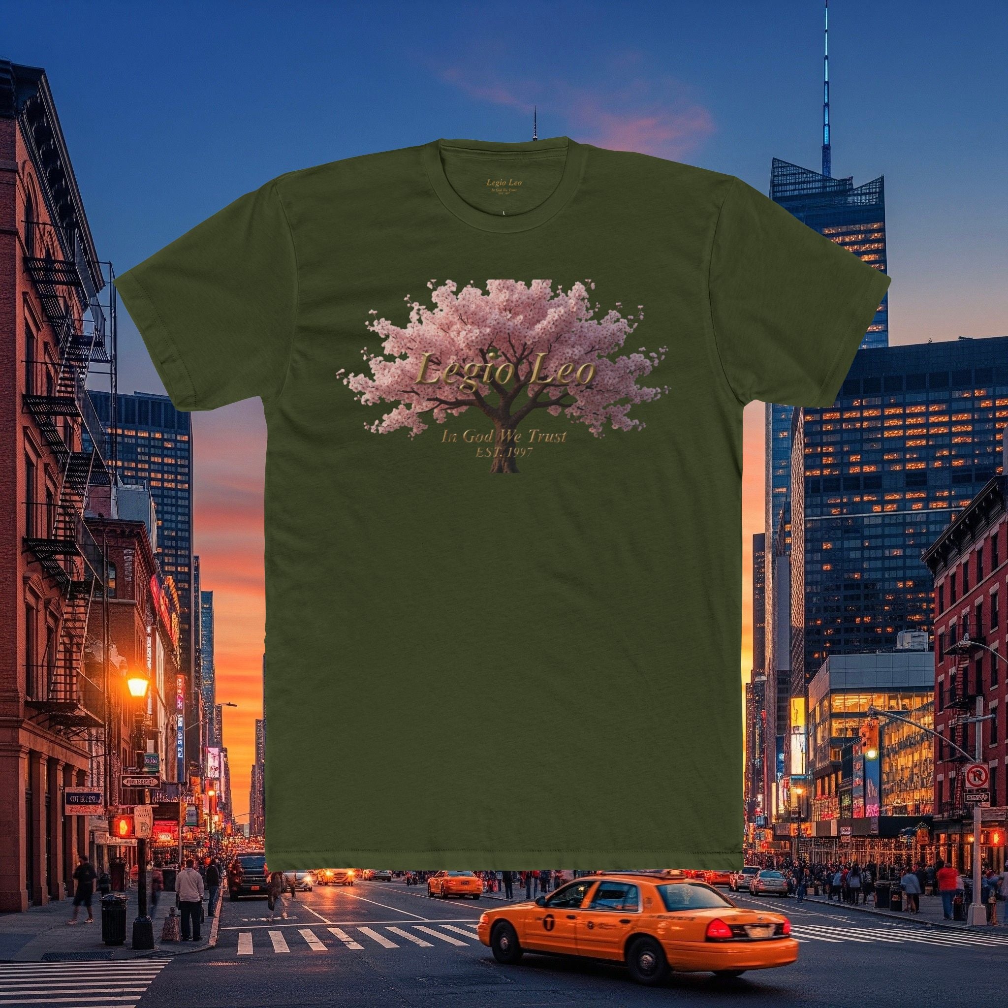 Classic Cotton Tee — Minimal Everyday Crew Shirt | Cherry Blossom Design