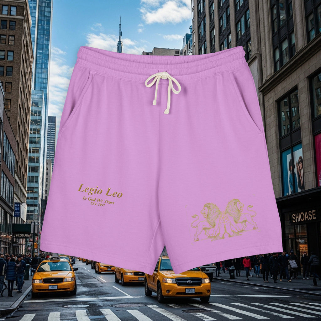 Legio Leo Graphic Sweat Shorts — Lightweight Garment-Dyed Fleece