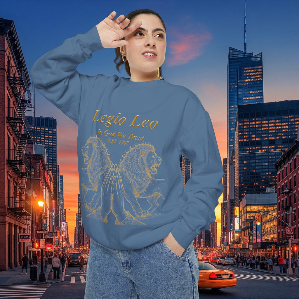 Legio Leo Sweatshirt – Minimal Gold Script Battle Ready Lions Crewneck