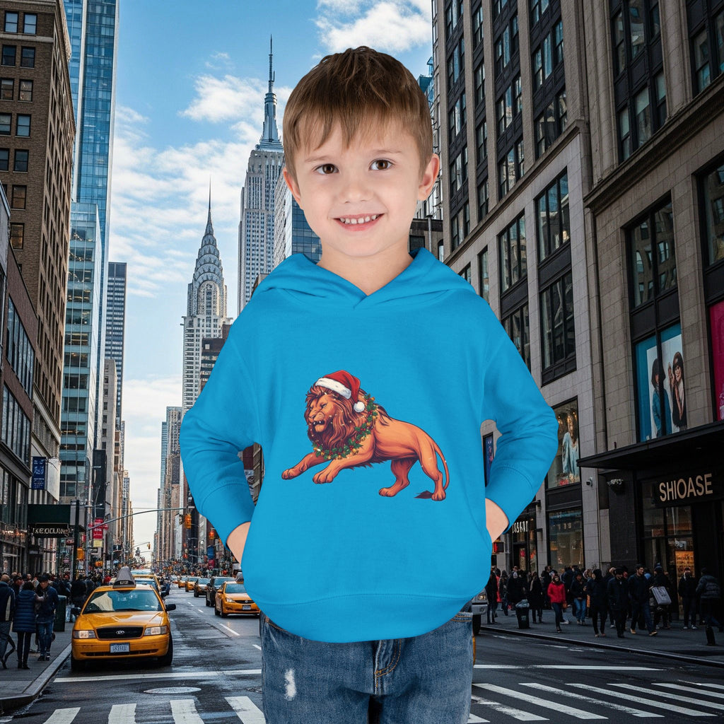 Christmas Legio Leo’s Toddler Pullover Fleece Hoodie (Grown Lion)