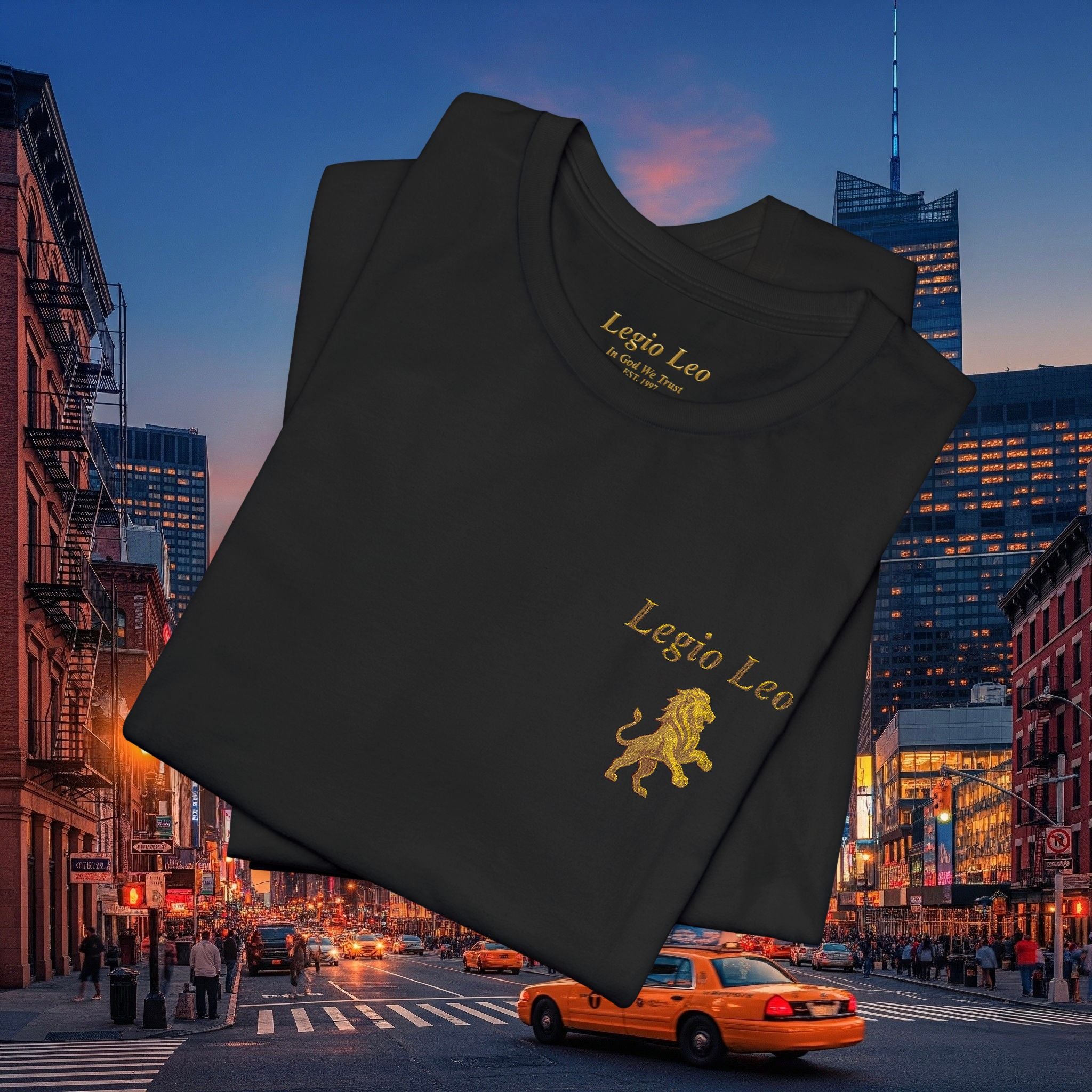 Legio Leo — Legio Leo & Golden Lion Embroidered Short Sleeve T-Shirt
