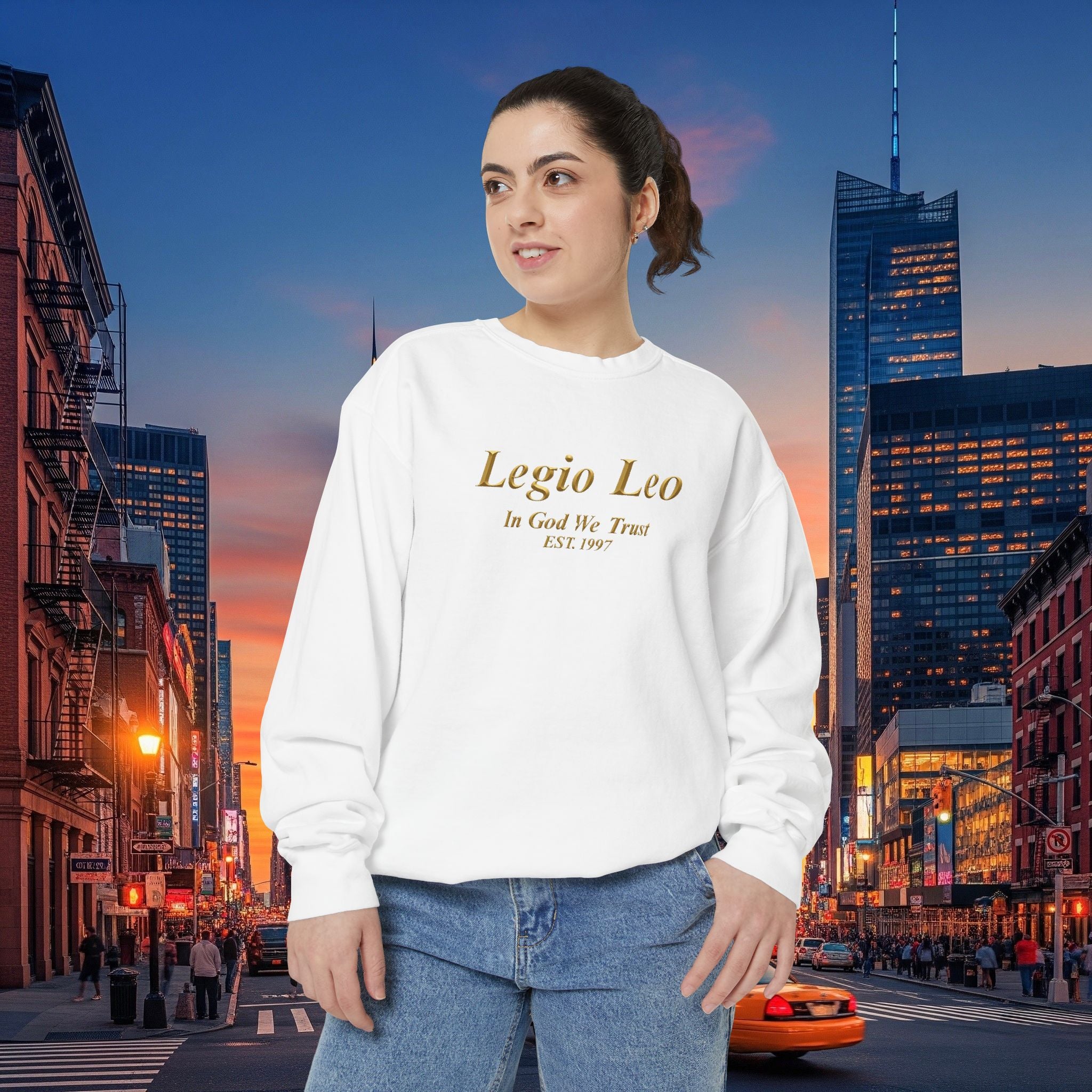 Legio Leo Sweatshirt – Minimal Gold Script Brothers 4 Life  Crewneck