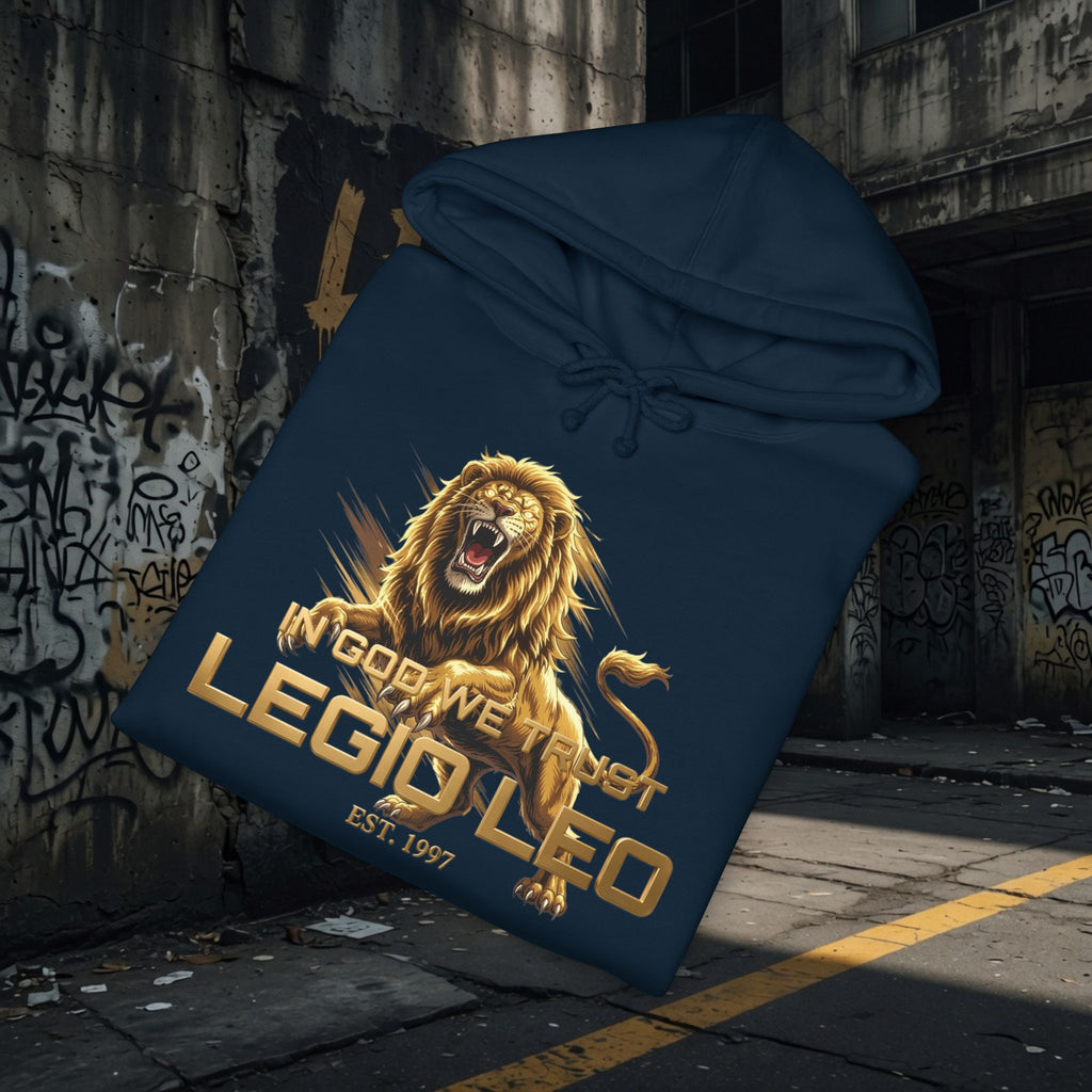 Heavyweight Hooded Sweatshirt | Bold LION & IN GOD WE TRUST