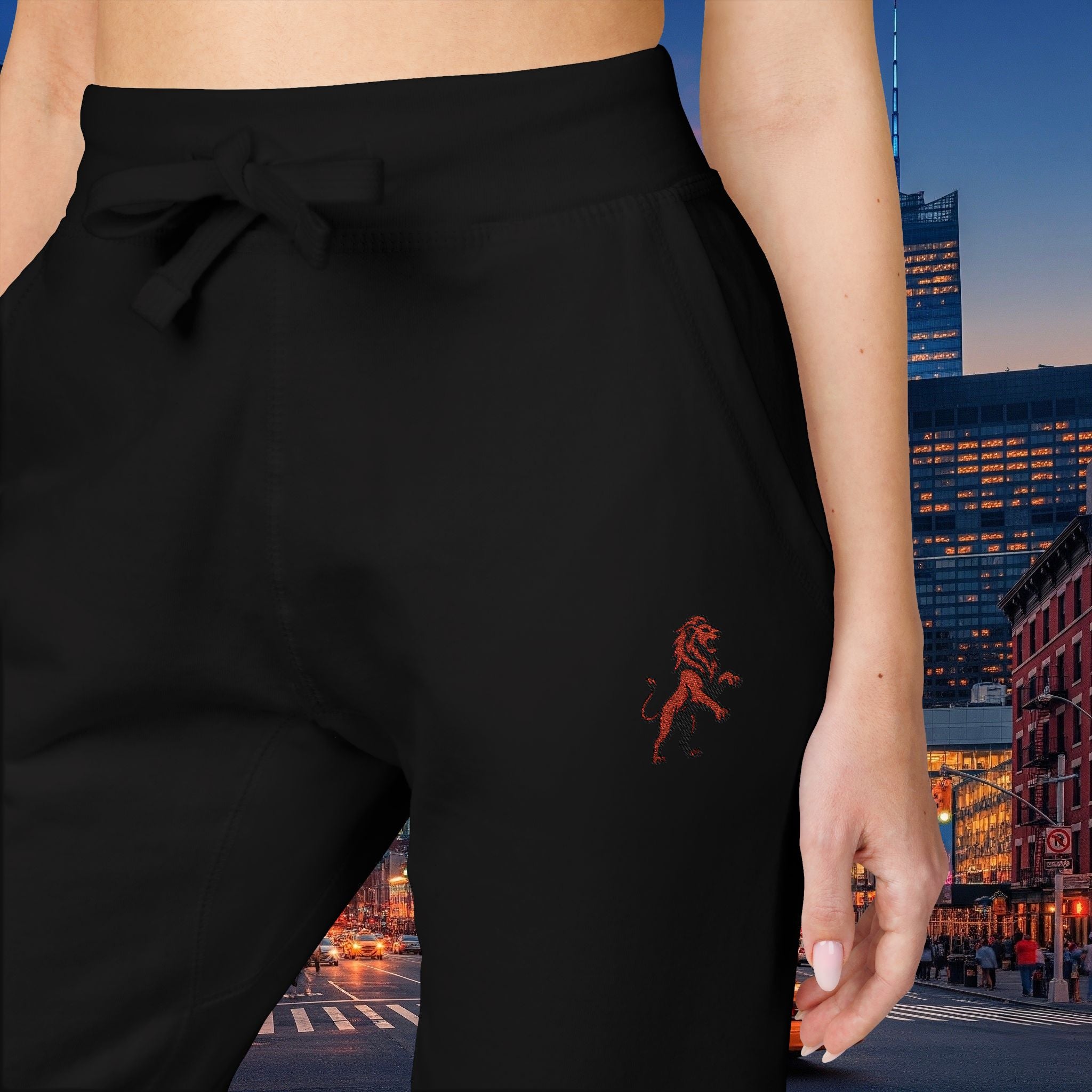 Embroidered Legio Leo Sweatpants — Classic Design Cozy Fleece Joggers