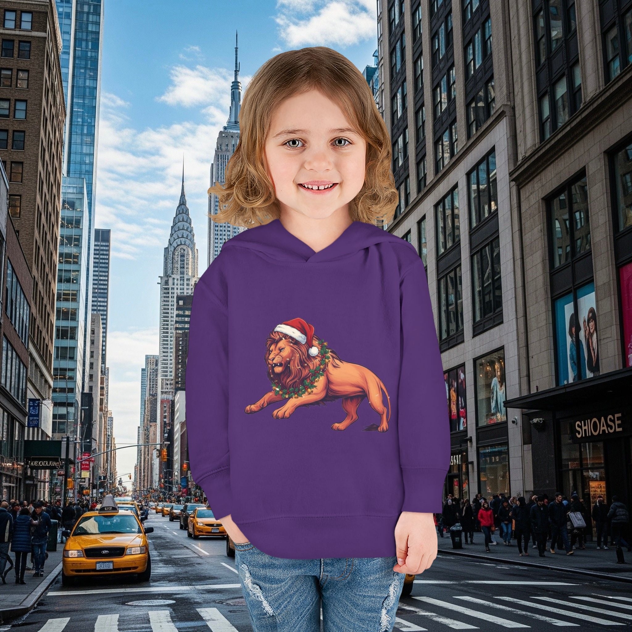 Christmas Legio Leo’s Toddler Pullover Fleece Hoodie (Grown Lion)