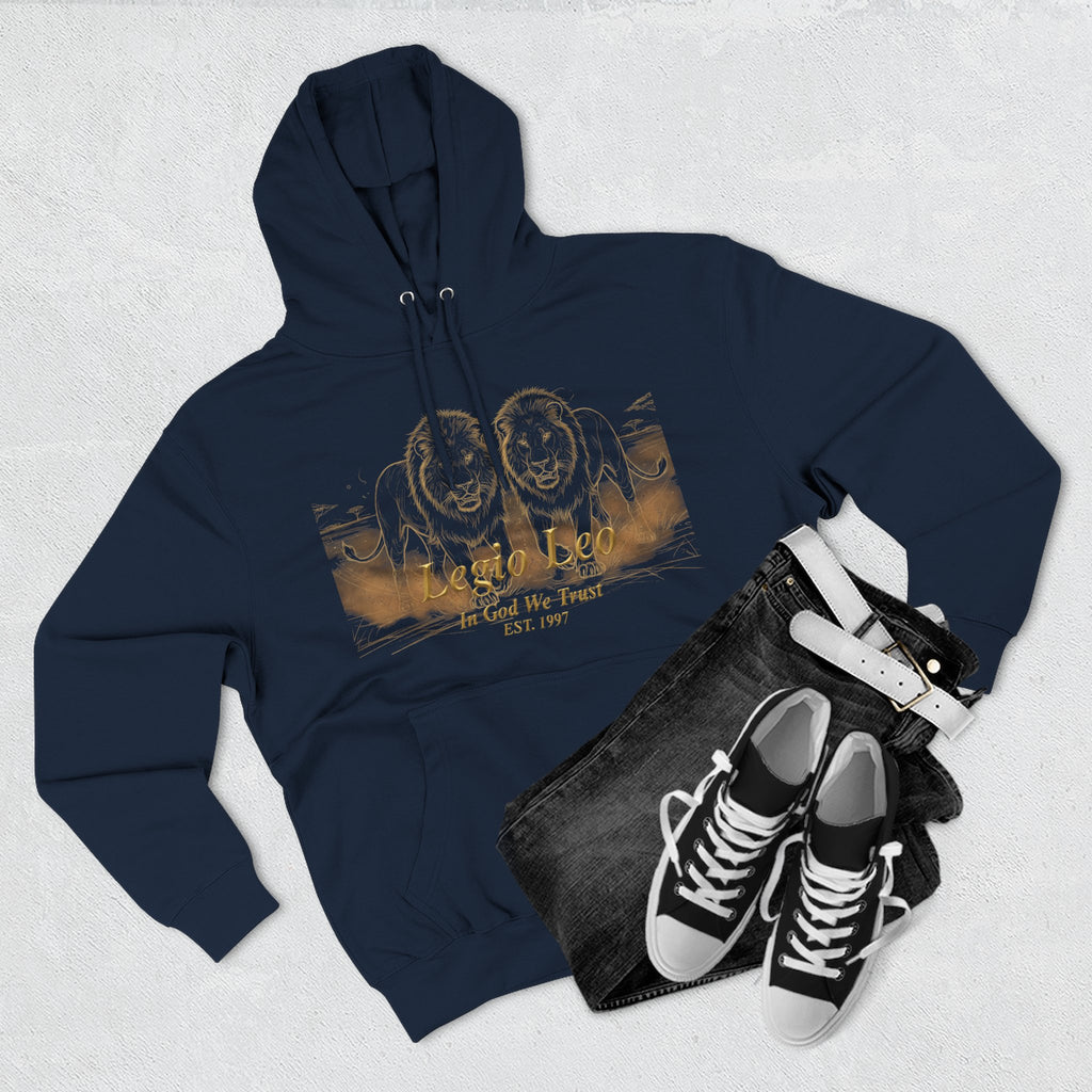 Legio Leo Fleece Hoodie – Minimal Gold Script Brothers 4 Life Pullover