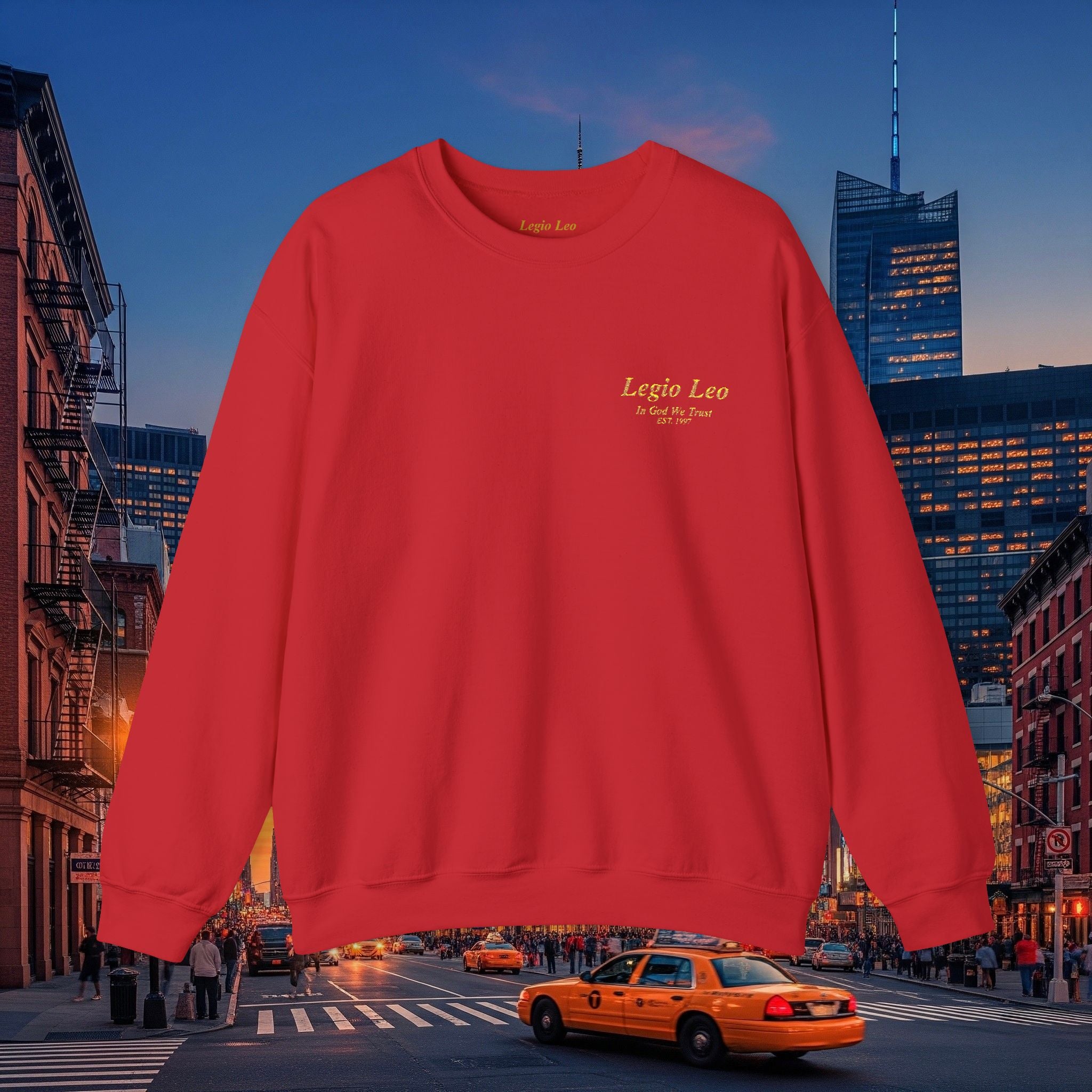 Legio Leo Crewneck Sweatshirt | In God We Trust Embroidery