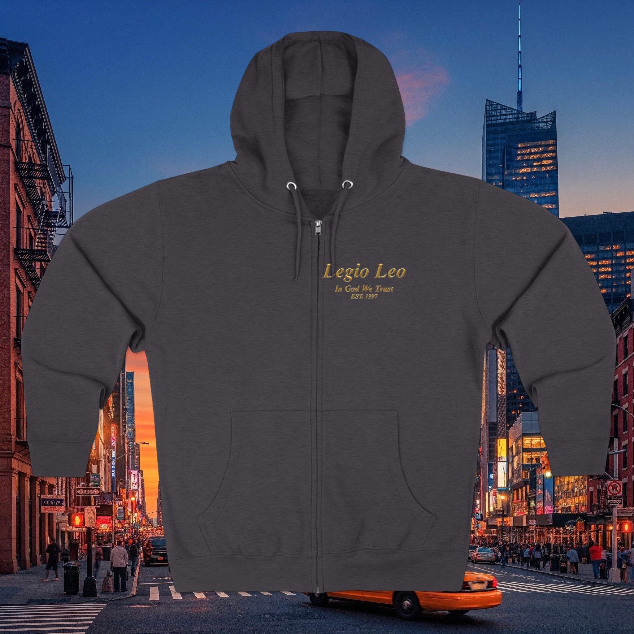 Zip Hoodie — "Legio Leo" Classic Small Chest Logo Zip-Up
