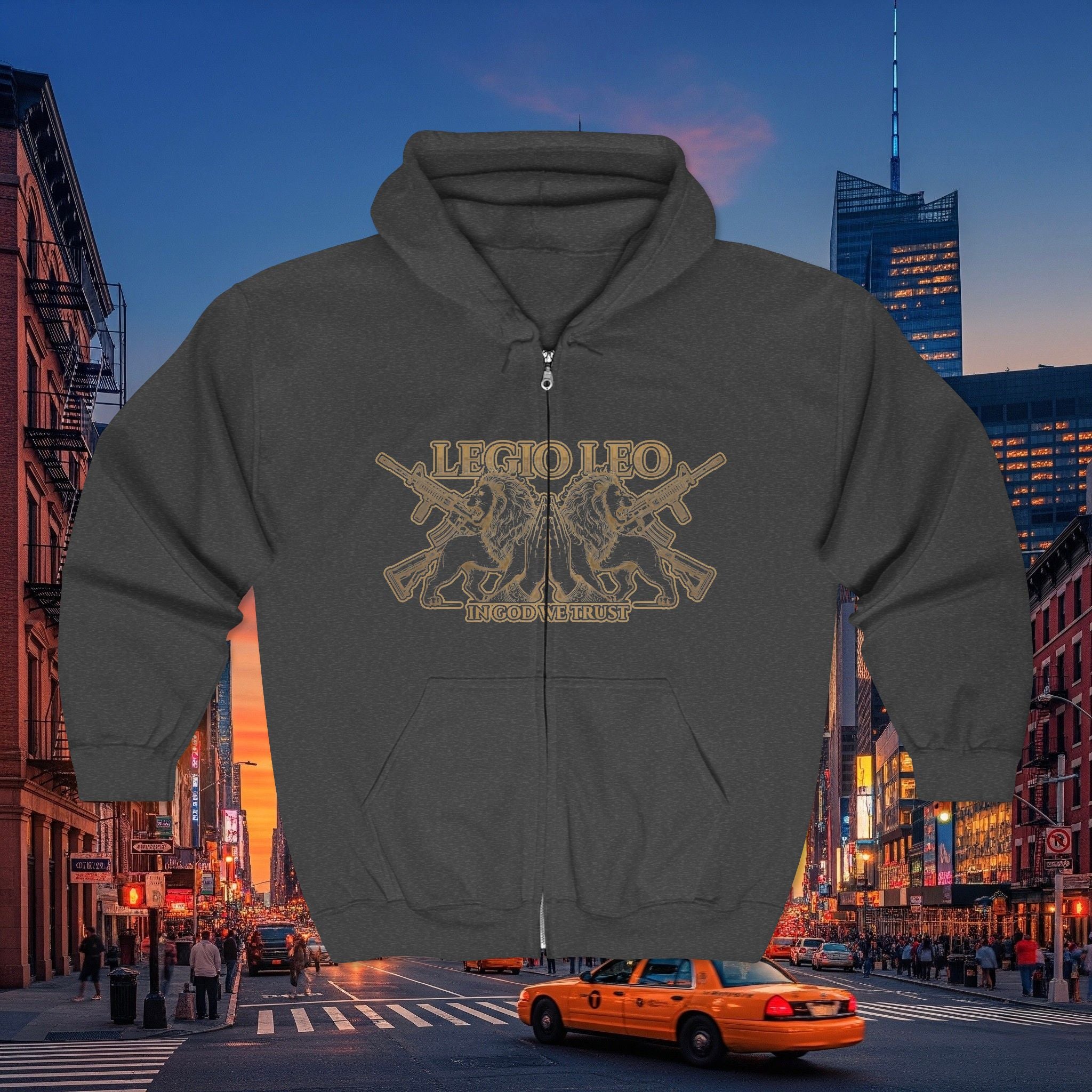 Legio Leo Zip Hoodie — Warrior Full-Zip Sweatshirt