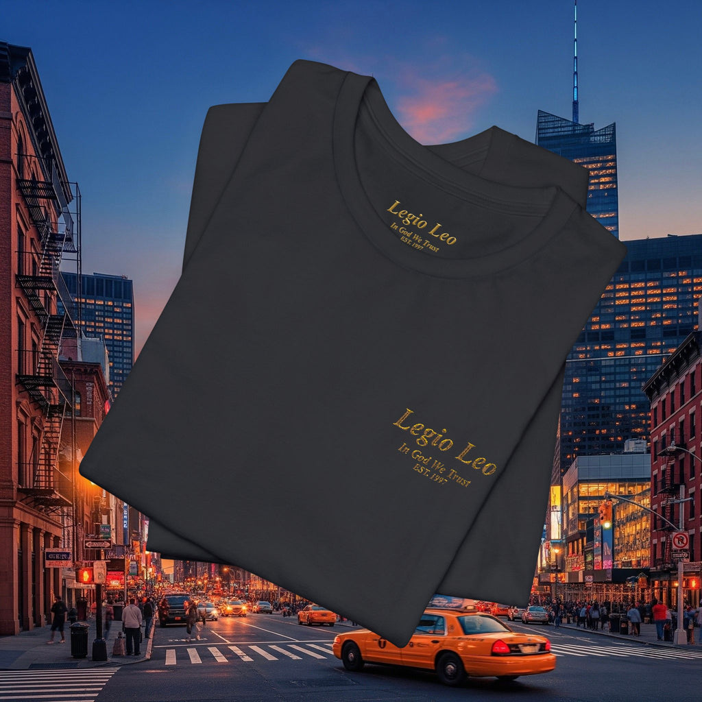 Legio Leo Tee — Embroidered (In God We Trust) Short Sleeve T-Shirt