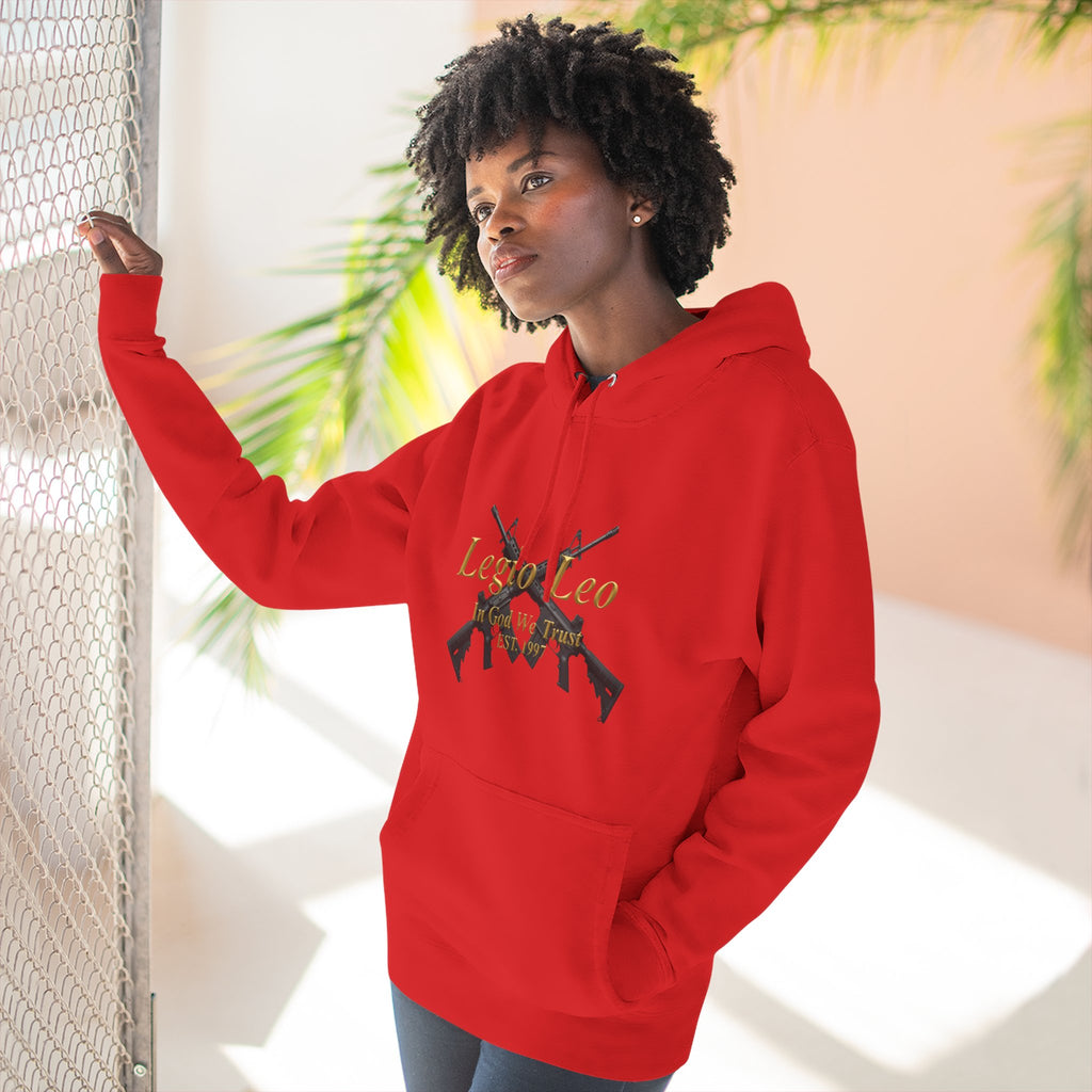 Legio Leo Warrior Fleece Hoodie – Minimal Gold Script Pullover
