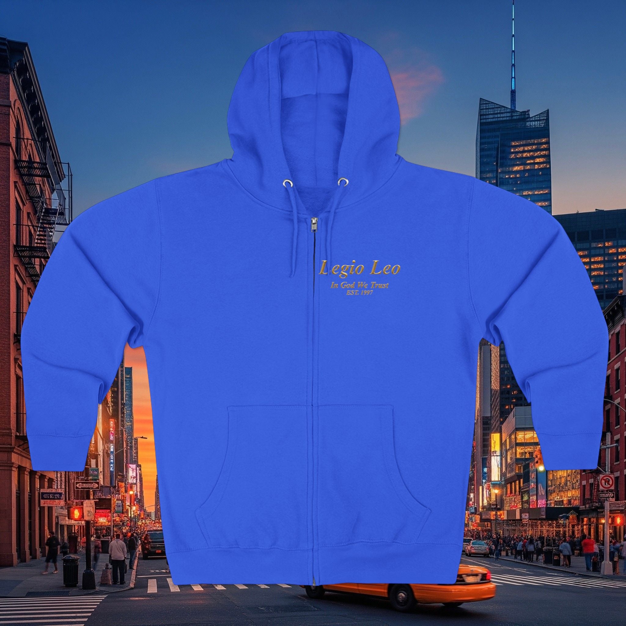 Zip Hoodie — "Legio Leo" Classic Small Chest Logo Zip-Up