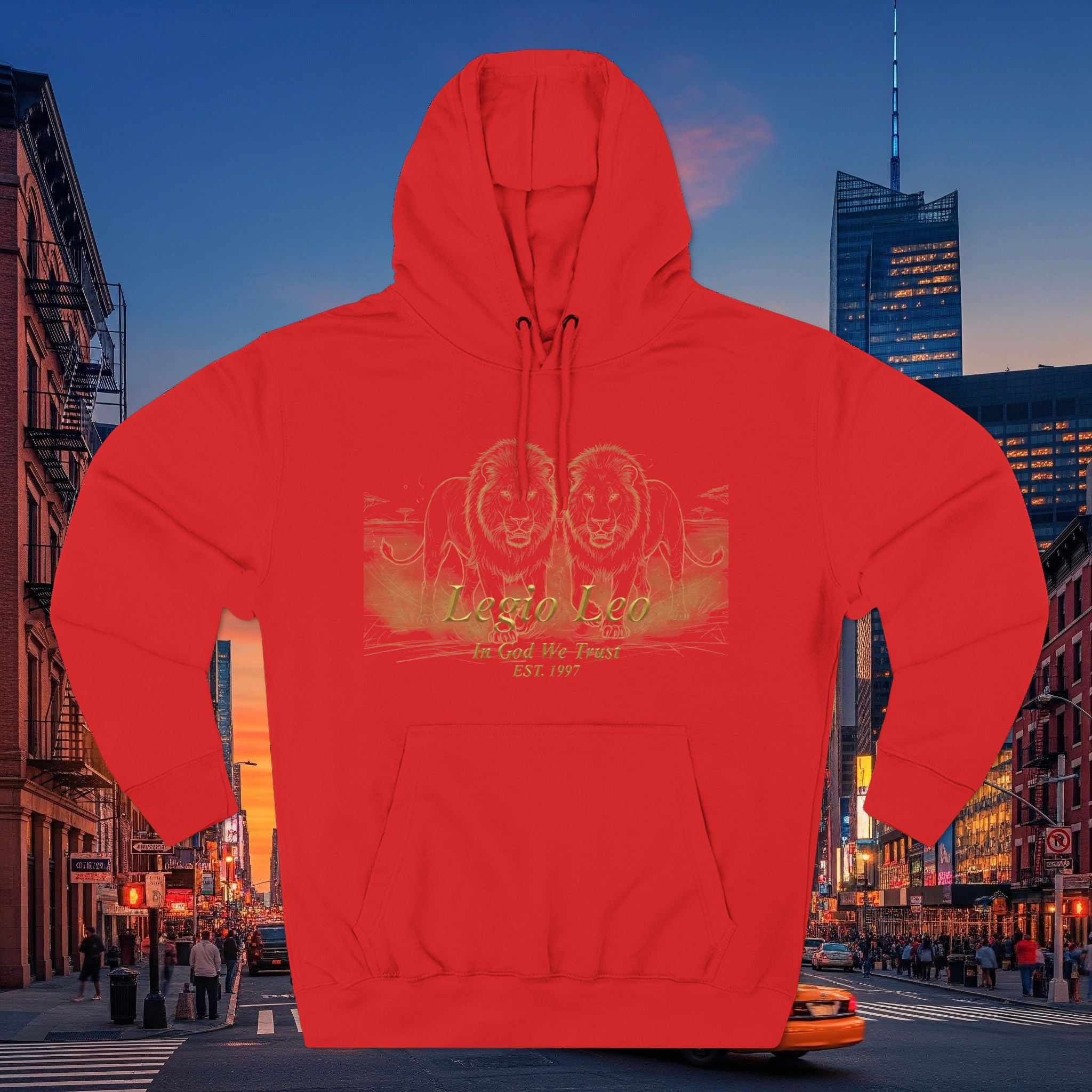 Legio Leo Fleece Hoodie – Minimal Gold Script Brothers 4 Life Pullover