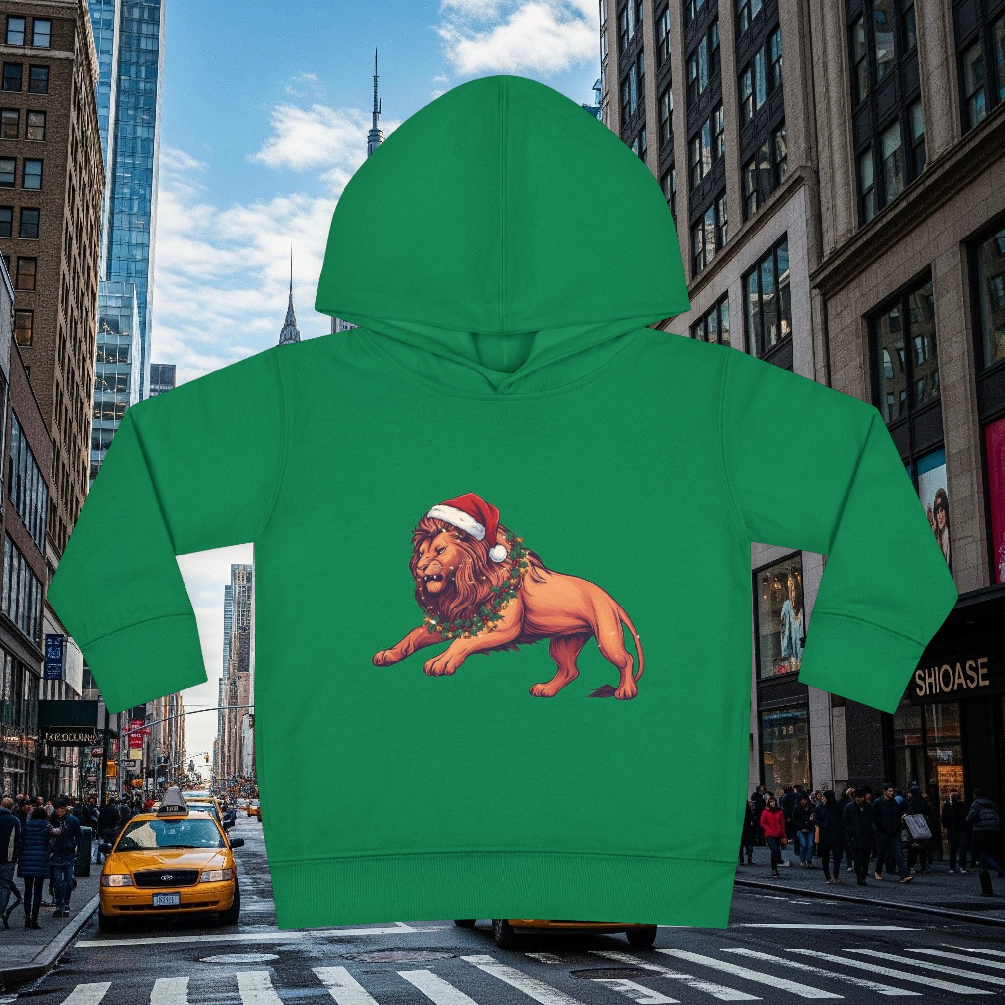 Christmas Legio Leo’s Toddler Pullover Fleece Hoodie (Grown Lion)
