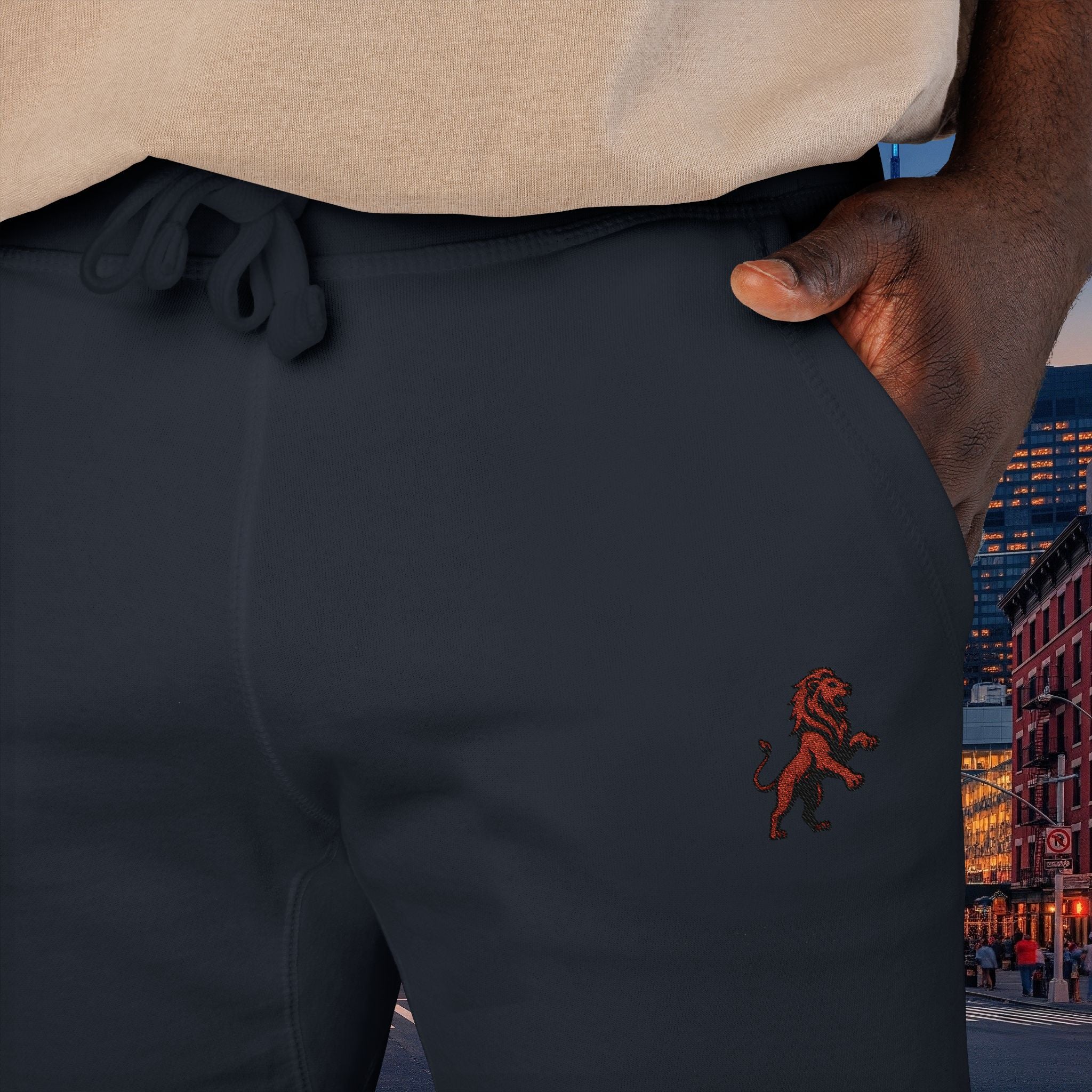Embroidered Legio Leo Sweatpants — Classic Design Cozy Fleece Joggers
