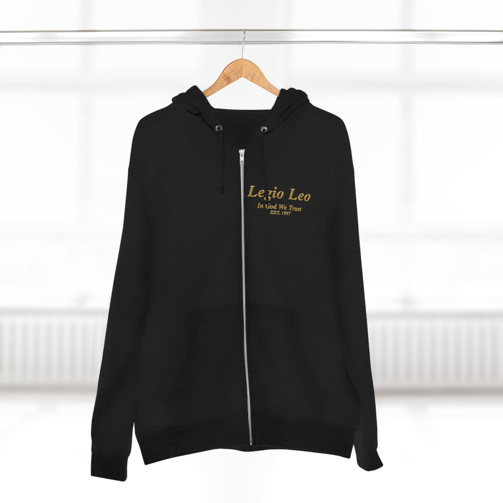 Zip Hoodie — "Legio Leo" Classic Small Chest Logo Zip-Up