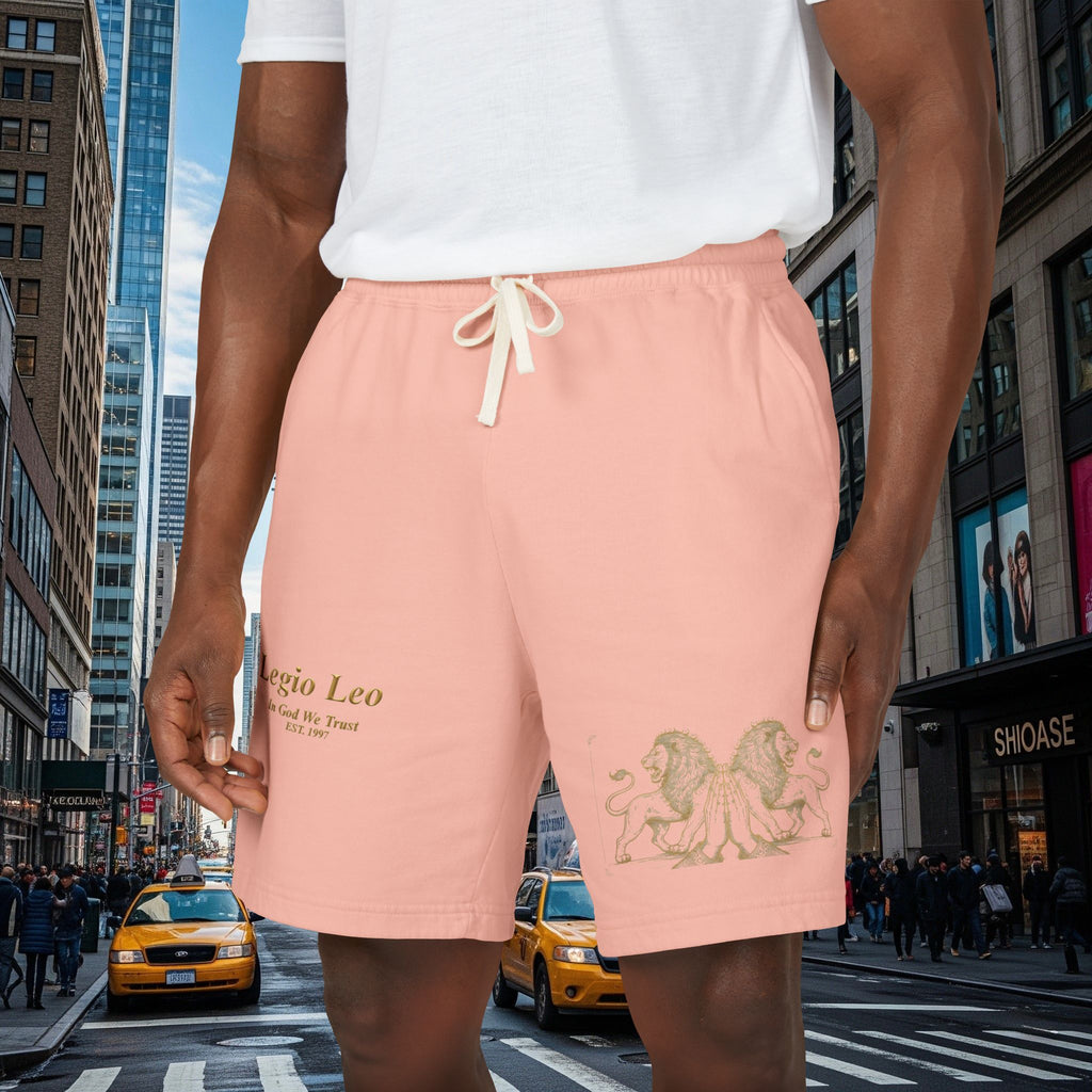 Legio Leo Graphic Sweat Shorts — Lightweight Garment-Dyed Fleece