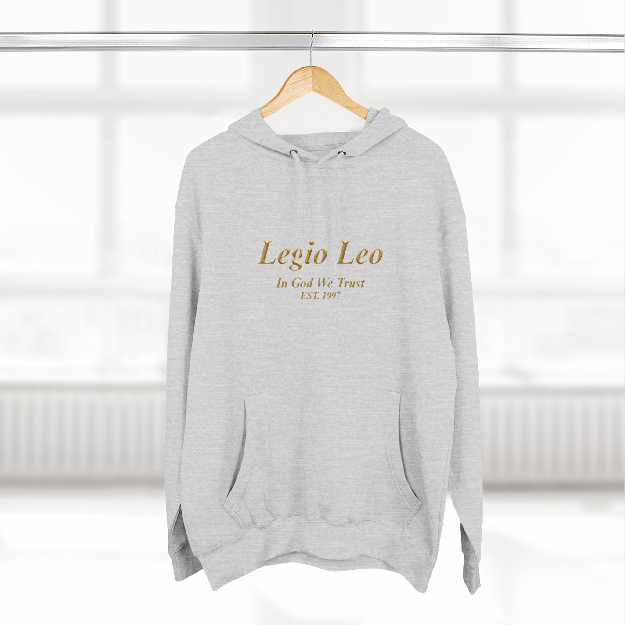 Legio Leo Fleece Hoodie – Minimal Gold Script Pullover