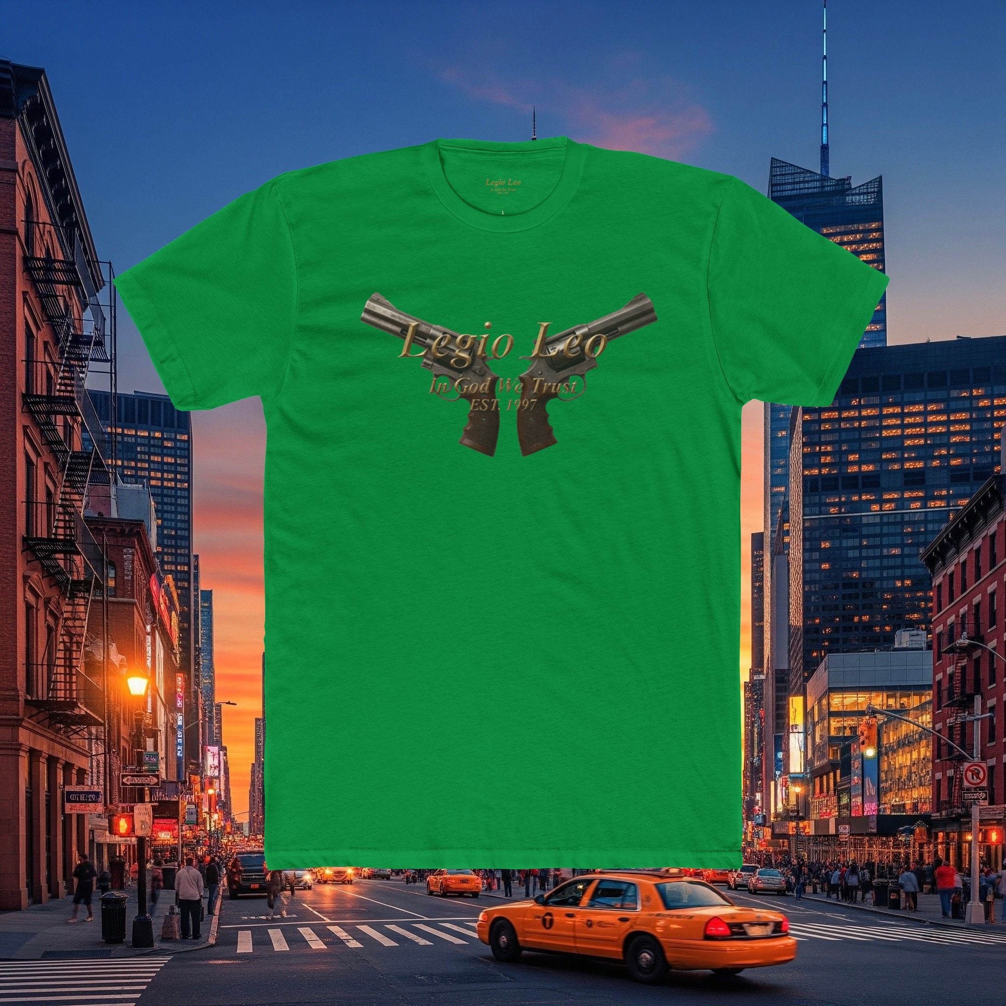 Vintage Twin Magnums Graphic Tee — Retro Western Gun Design Shirt