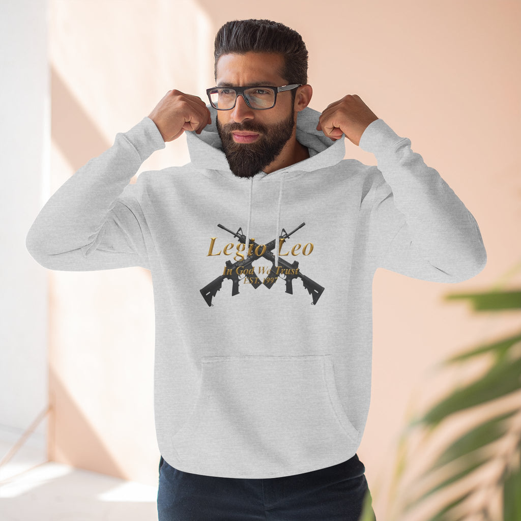 Legio Leo Warrior Fleece Hoodie – Minimal Gold Script Pullover