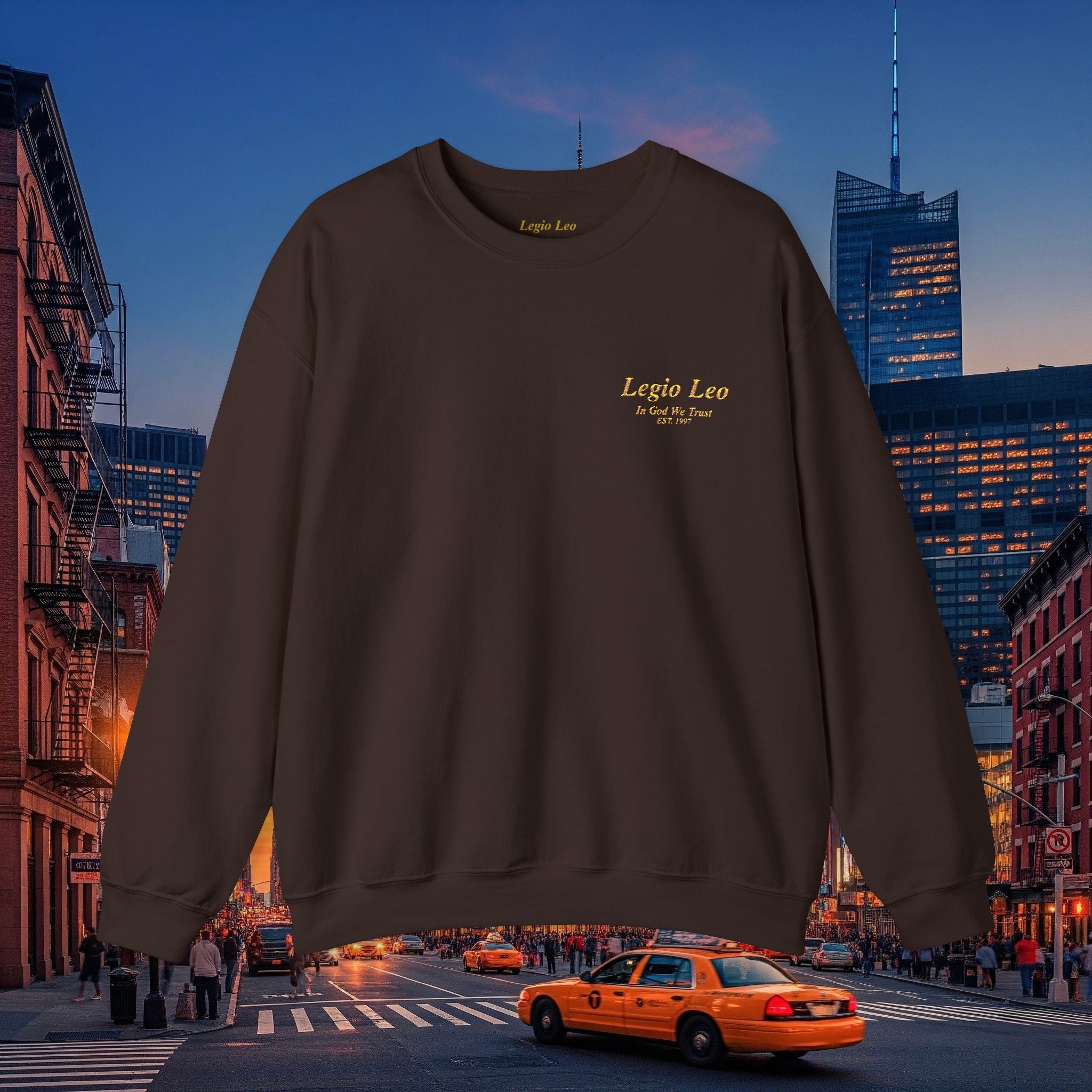 Legio Leo Crewneck Sweatshirt | In God We Trust Embroidery