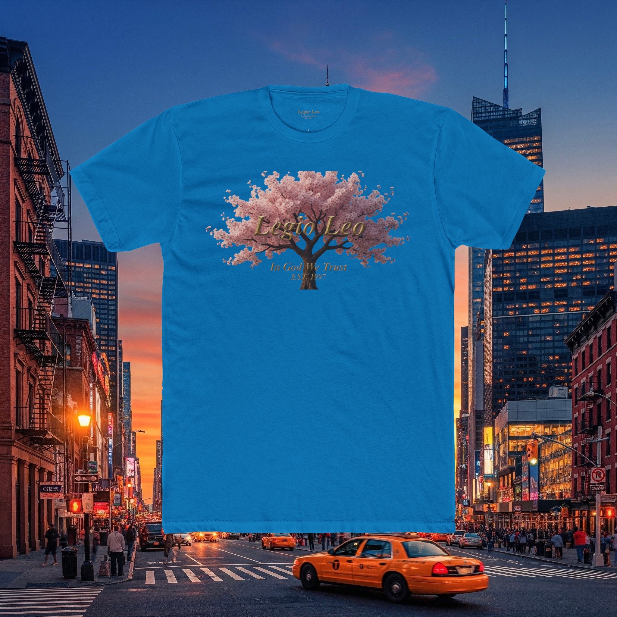 Classic Cotton Tee — Minimal Everyday Crew Shirt | Cherry Blossom Design