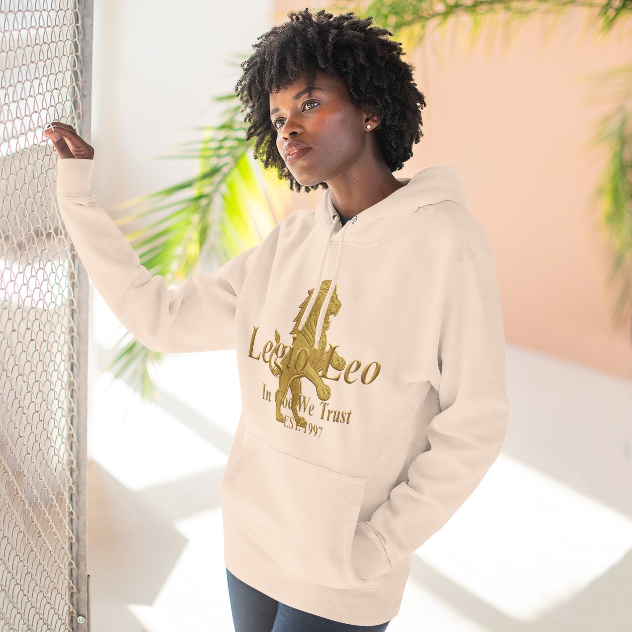Legio Leo Golden Edition Fleece Hoodie – Minimal Gold Script Pullover
