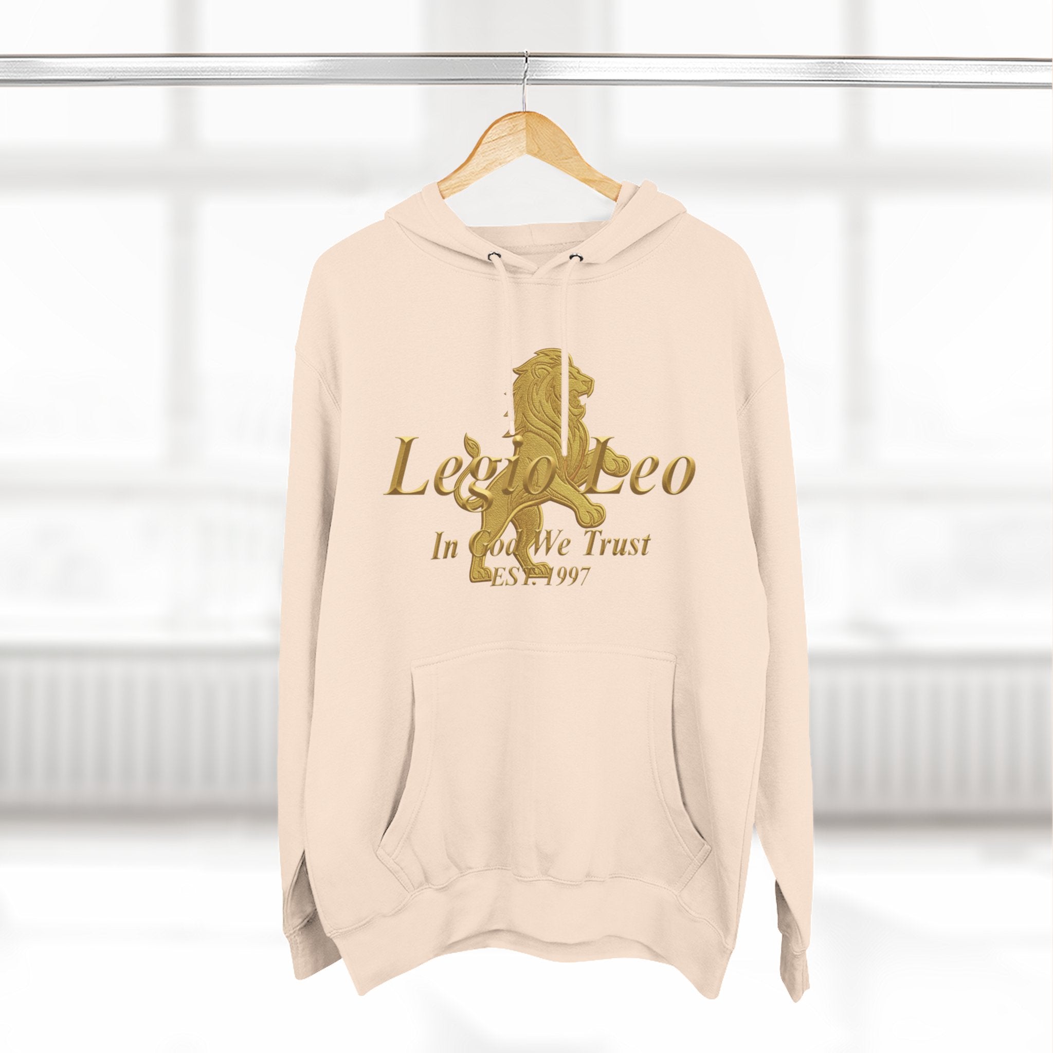 Legio Leo Golden Edition Fleece Hoodie – Minimal Gold Script Pullover