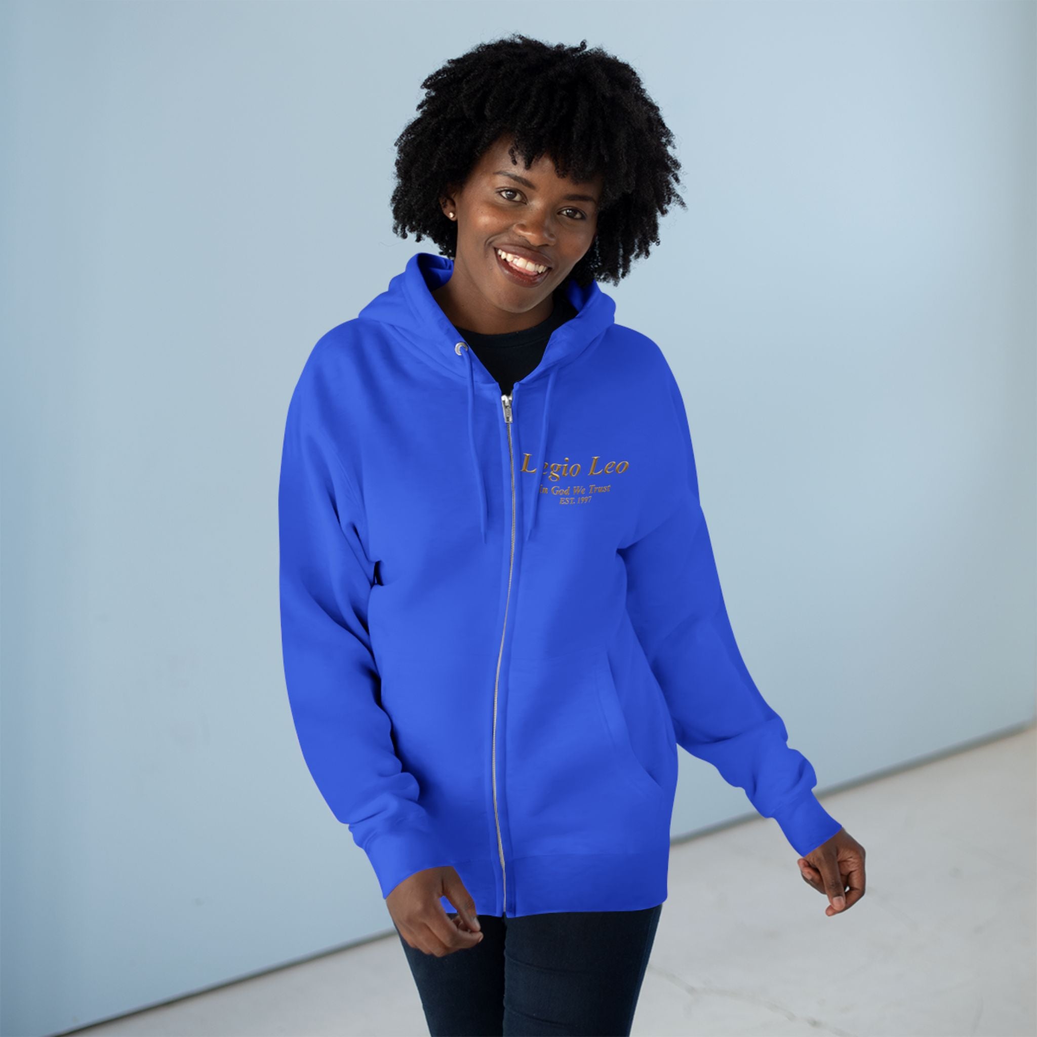 Zip Hoodie — "Legio Leo" Classic Small Chest Logo Zip-Up