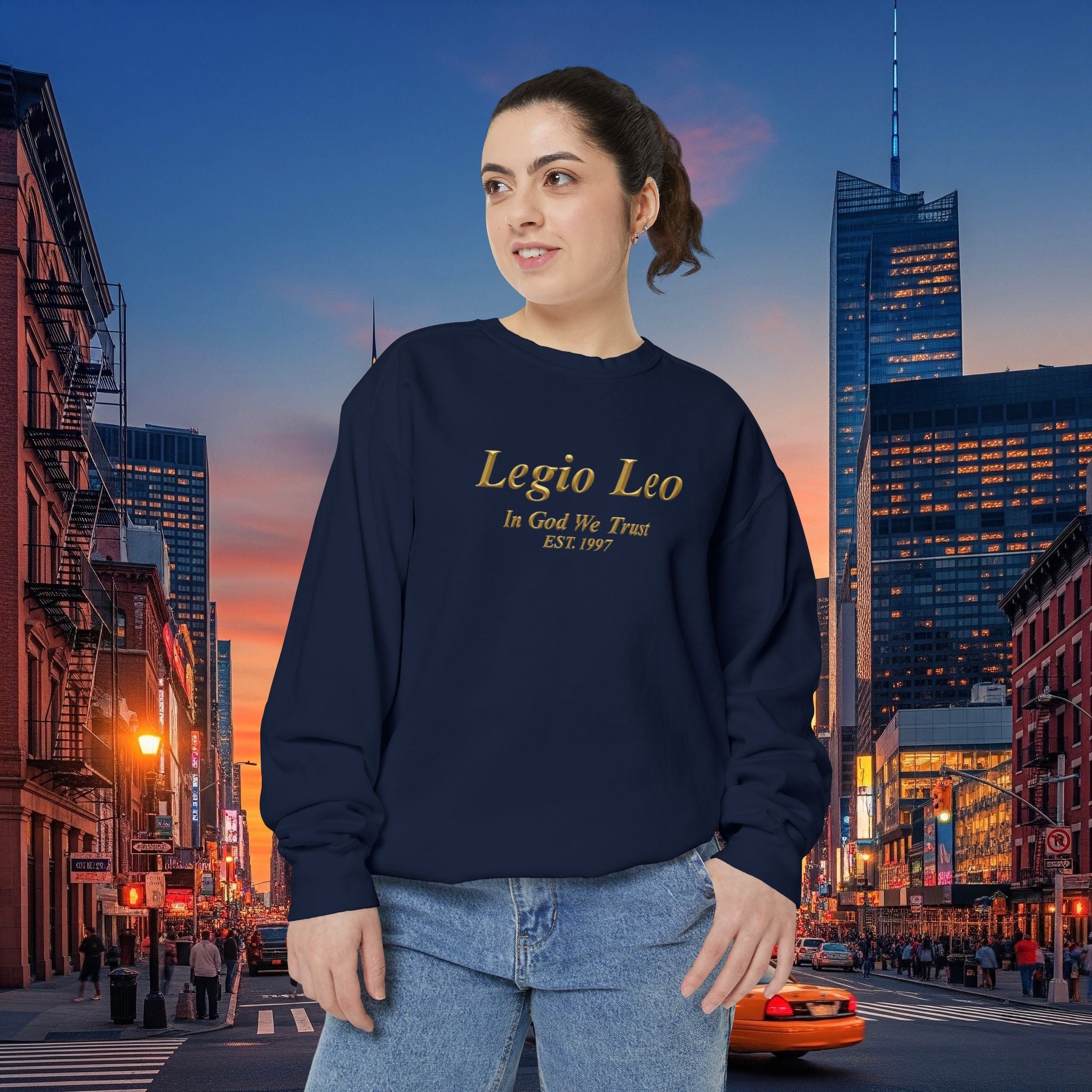 Legio Leo Sweatshirt – Minimal Gold Script Brothers 4 Life  Crewneck