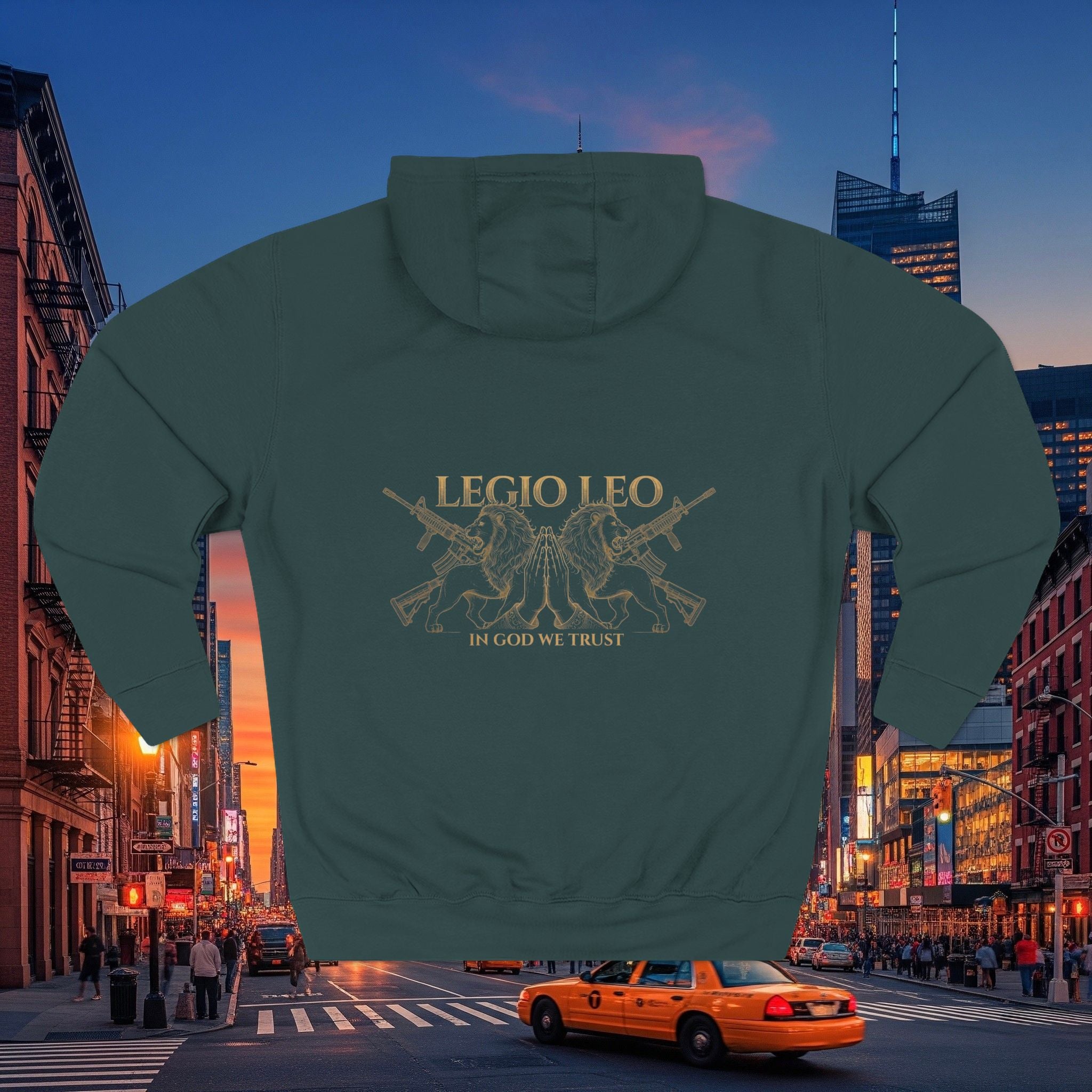 Legio Leo Fleece Hoodie – Minimal Gold Script Brothers 4 Life Pullover