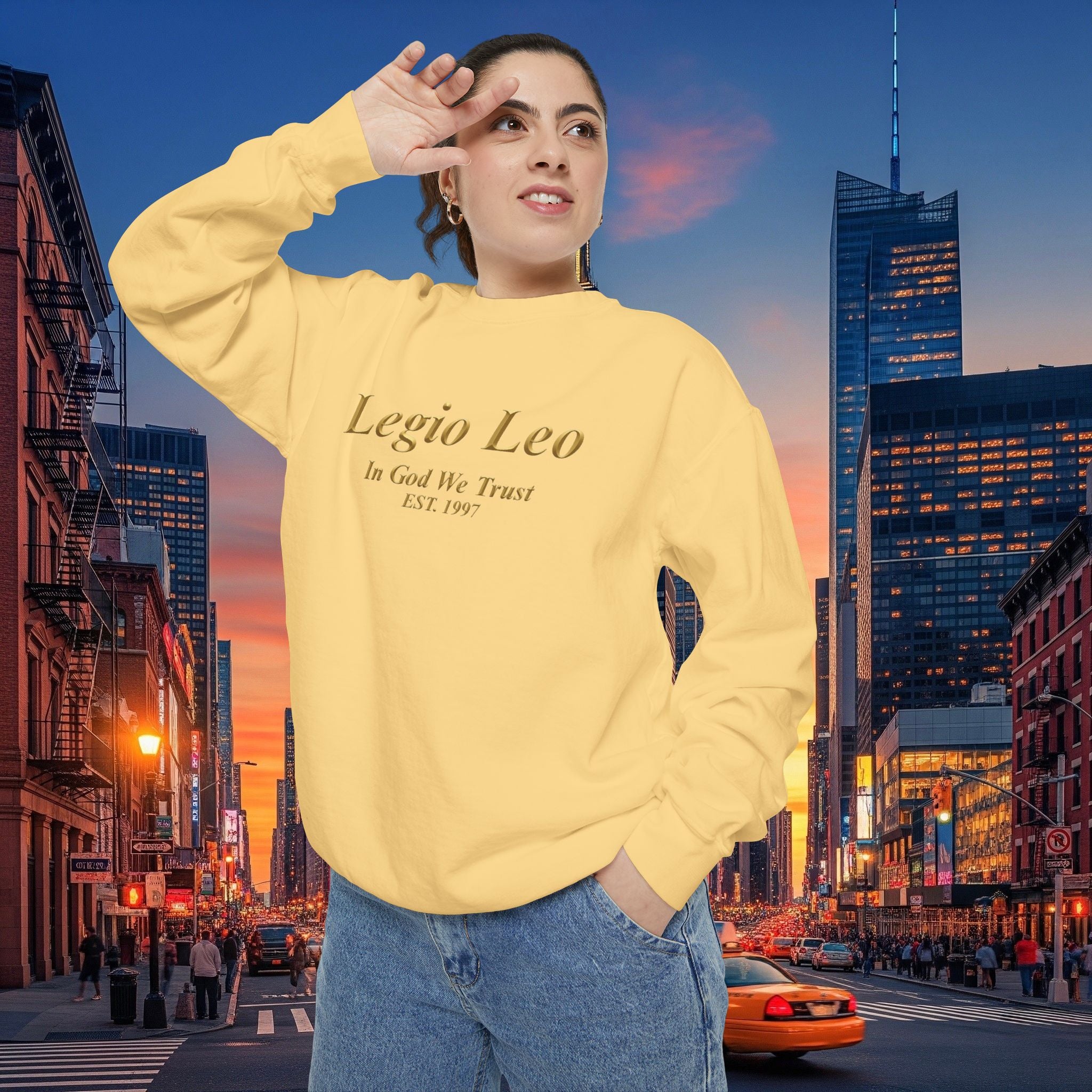 Legio Leo Sweatshirt – Minimal Gold Script Brothers 4 Life  Crewneck