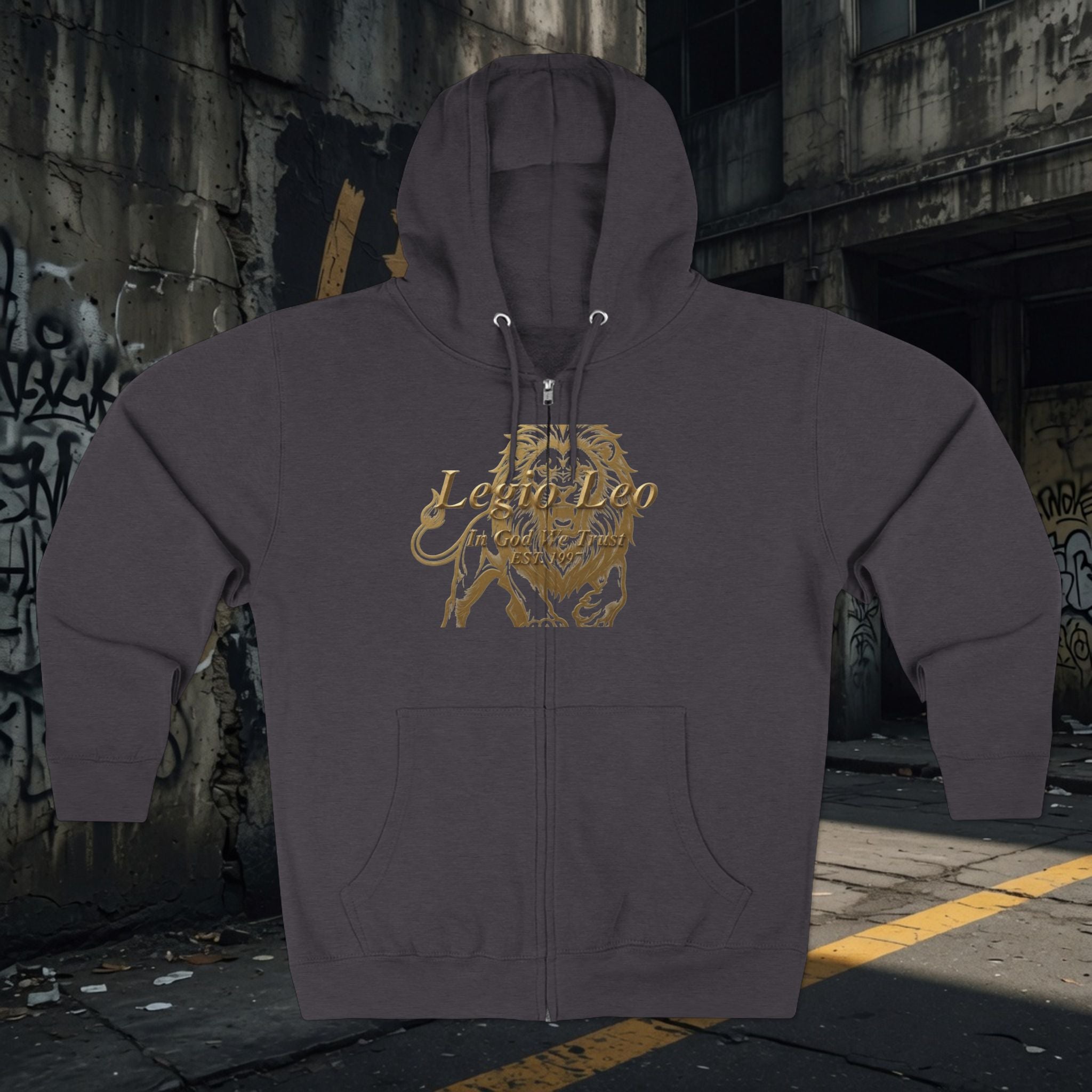 Legio Leo Warrior Zip Hoodie — "Fierce" Definition Streetwear