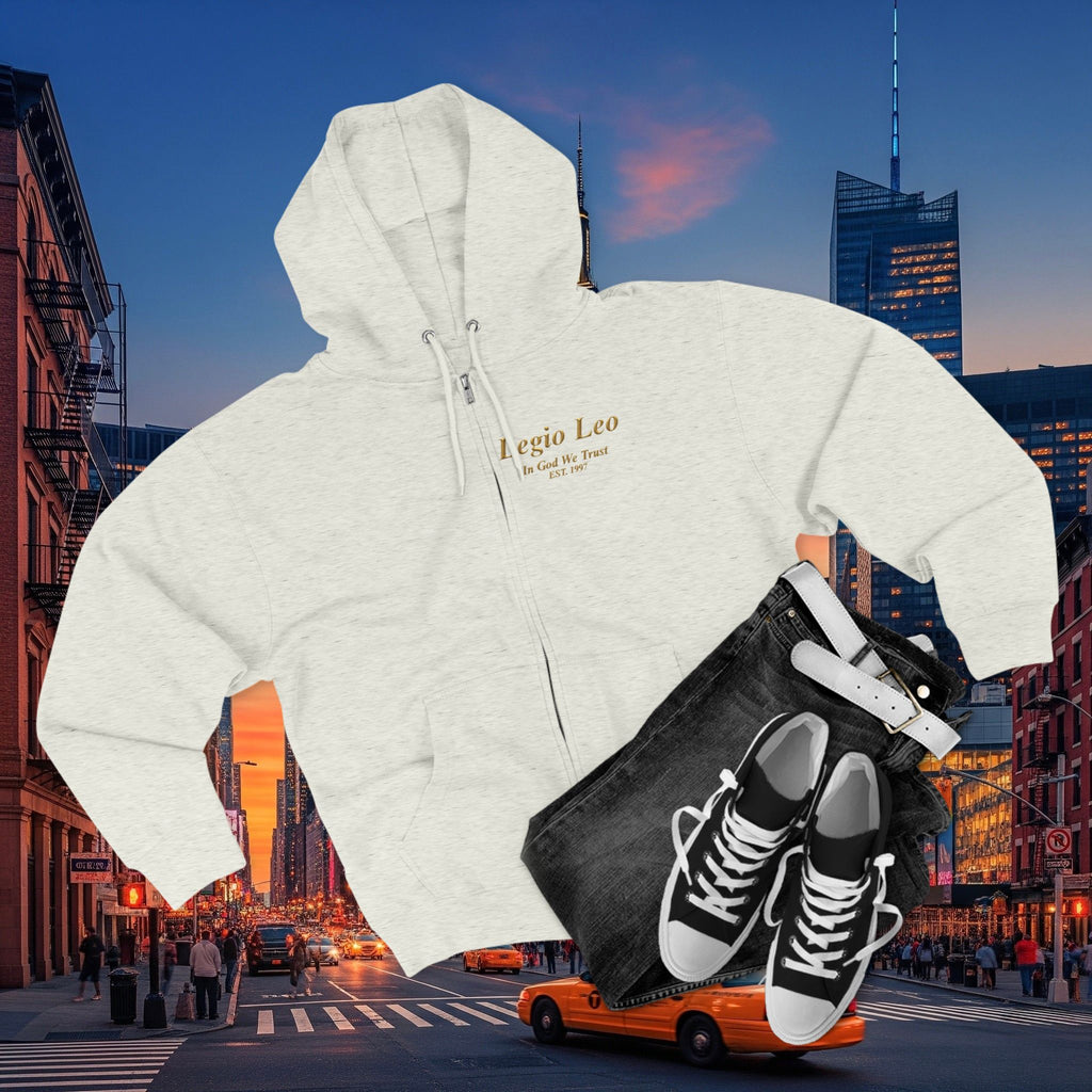 Zip Hoodie — "Legio Leo" Classic Small Chest Logo Zip-Up
