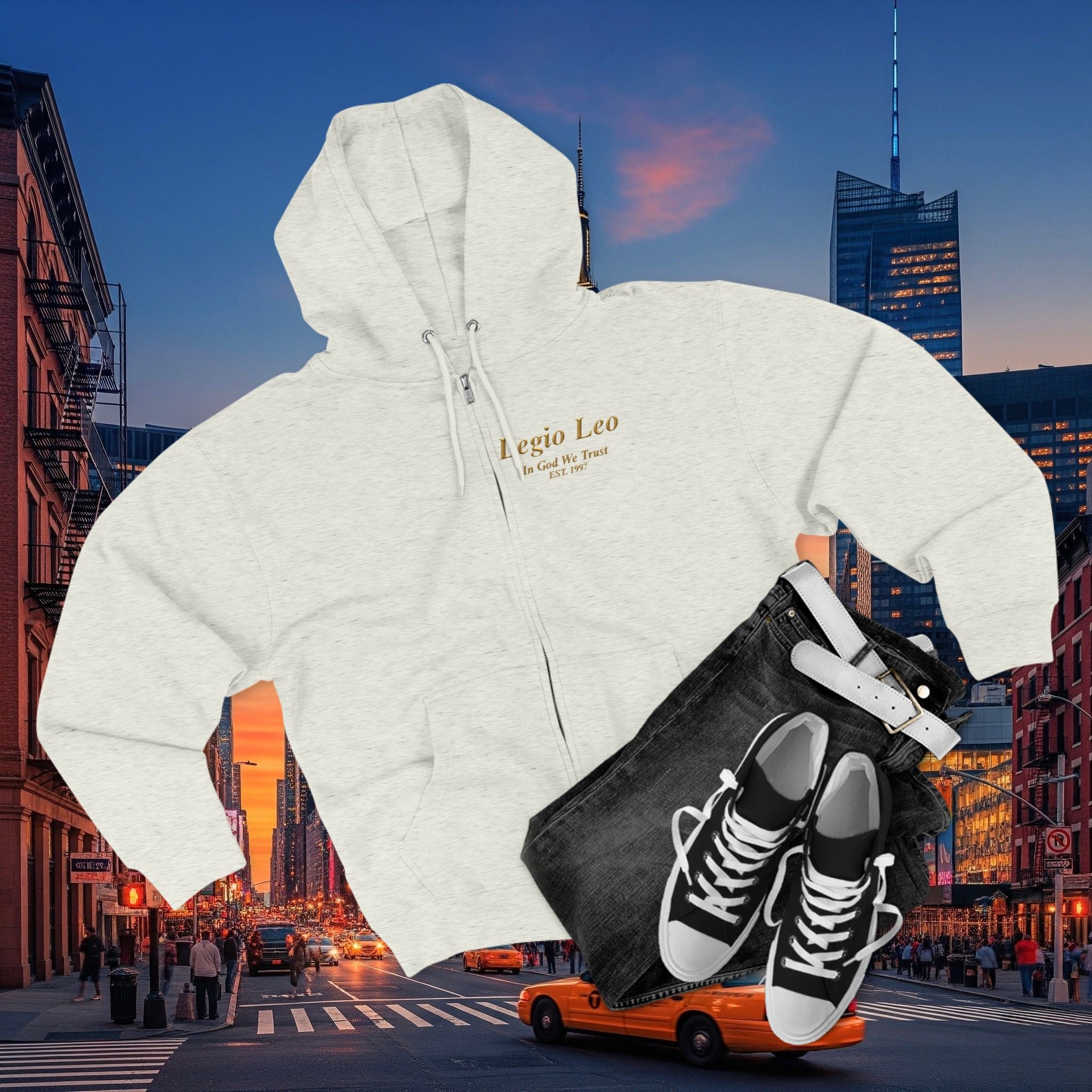 Zip Hoodie — "Legio Leo" Classic Small Chest Logo Zip-Up