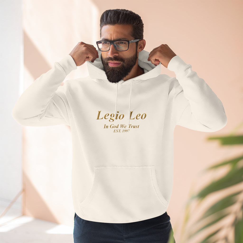 Legio Leo Fleece Hoodie – Minimal Gold Script Pullover