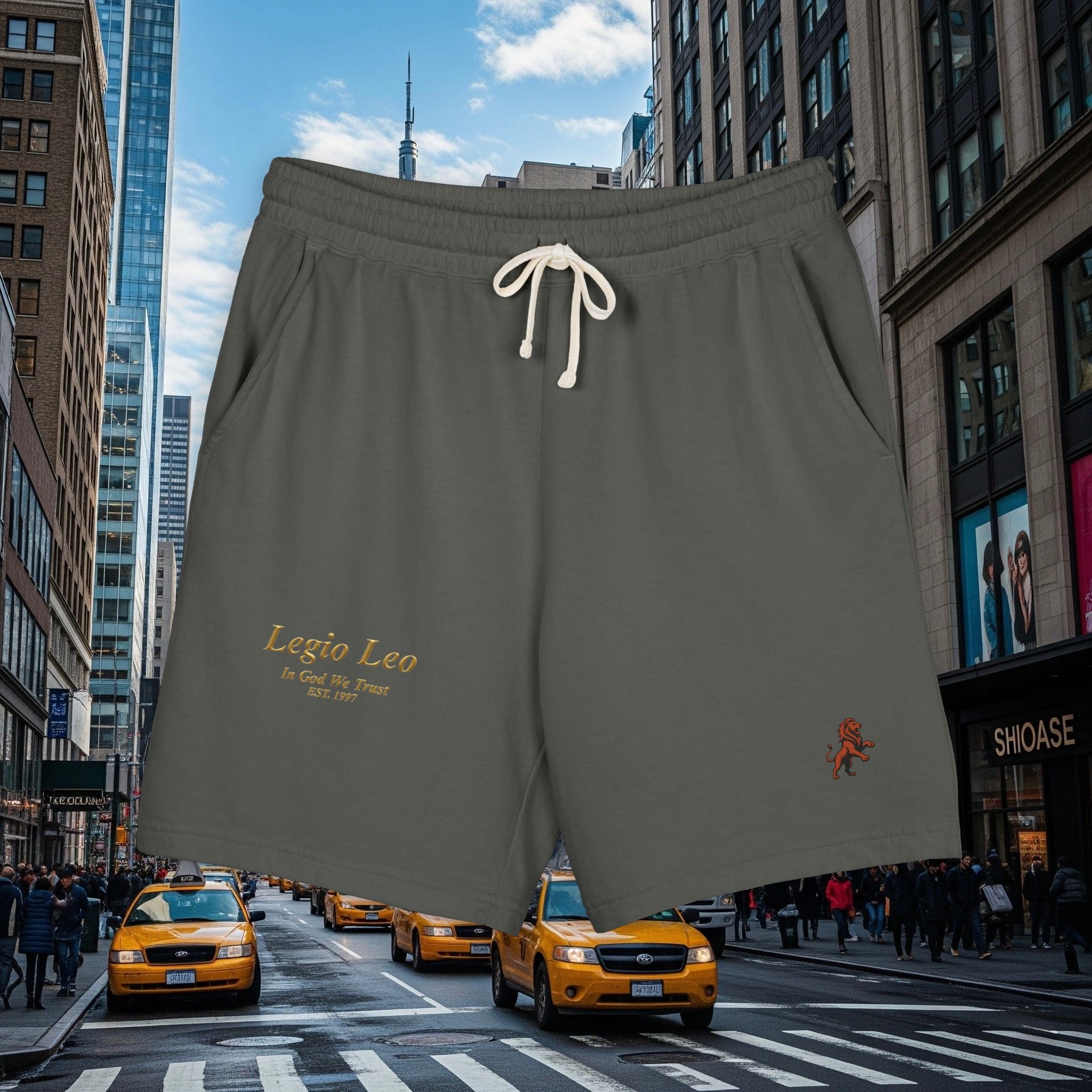 Legio Leo Graphic Sweat Shorts — Lightweight Garment-Dyed Fleece