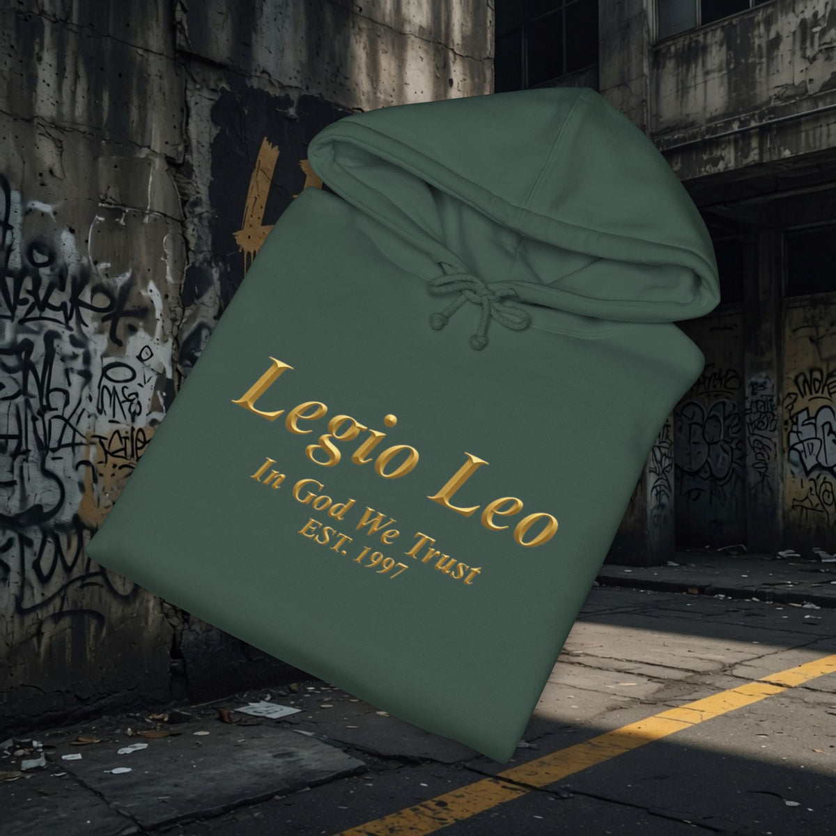 Legio Leo | In God We Trust | Unisex Heavyweight Hooded Sweatshirt