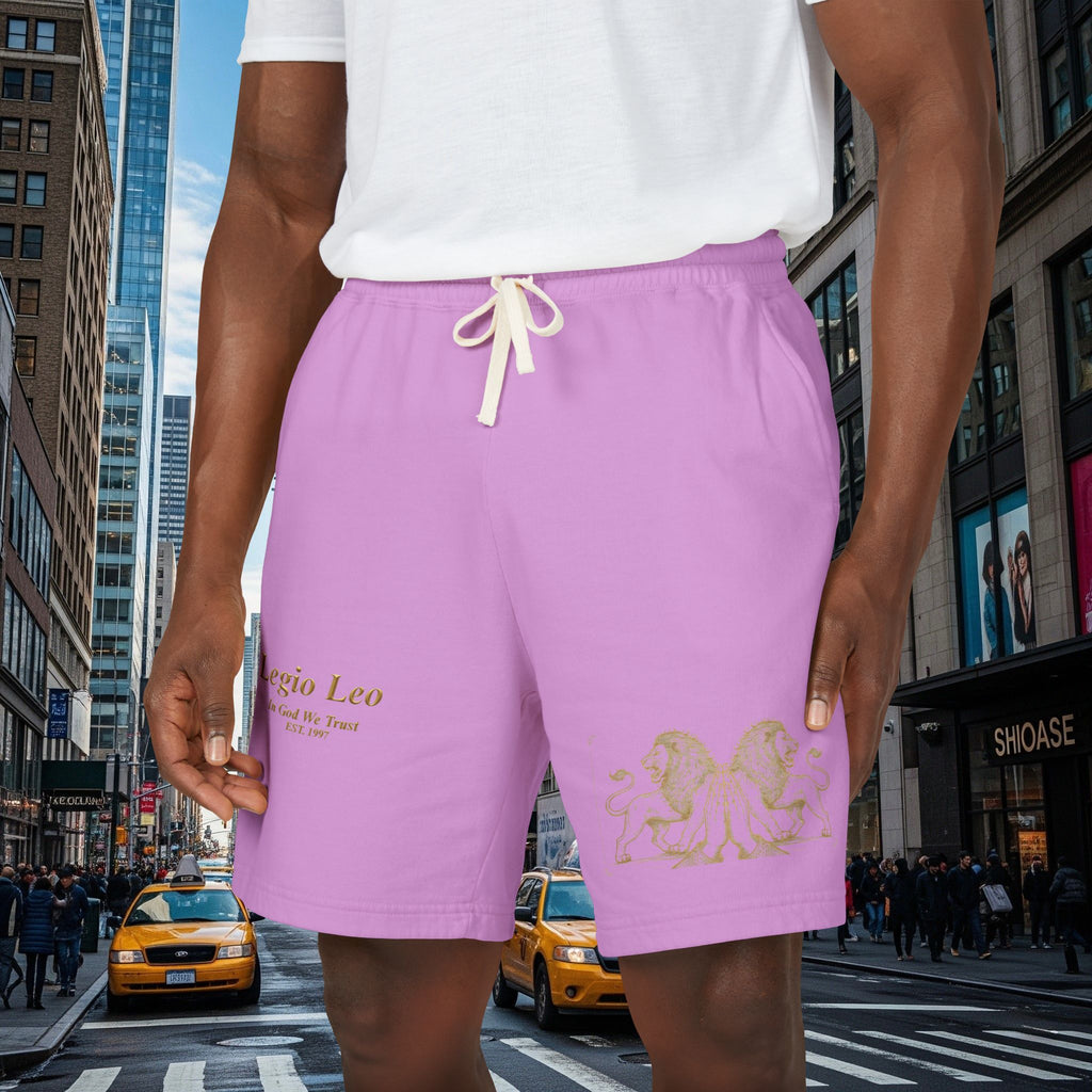 Legio Leo Graphic Sweat Shorts — Lightweight Garment-Dyed Fleece