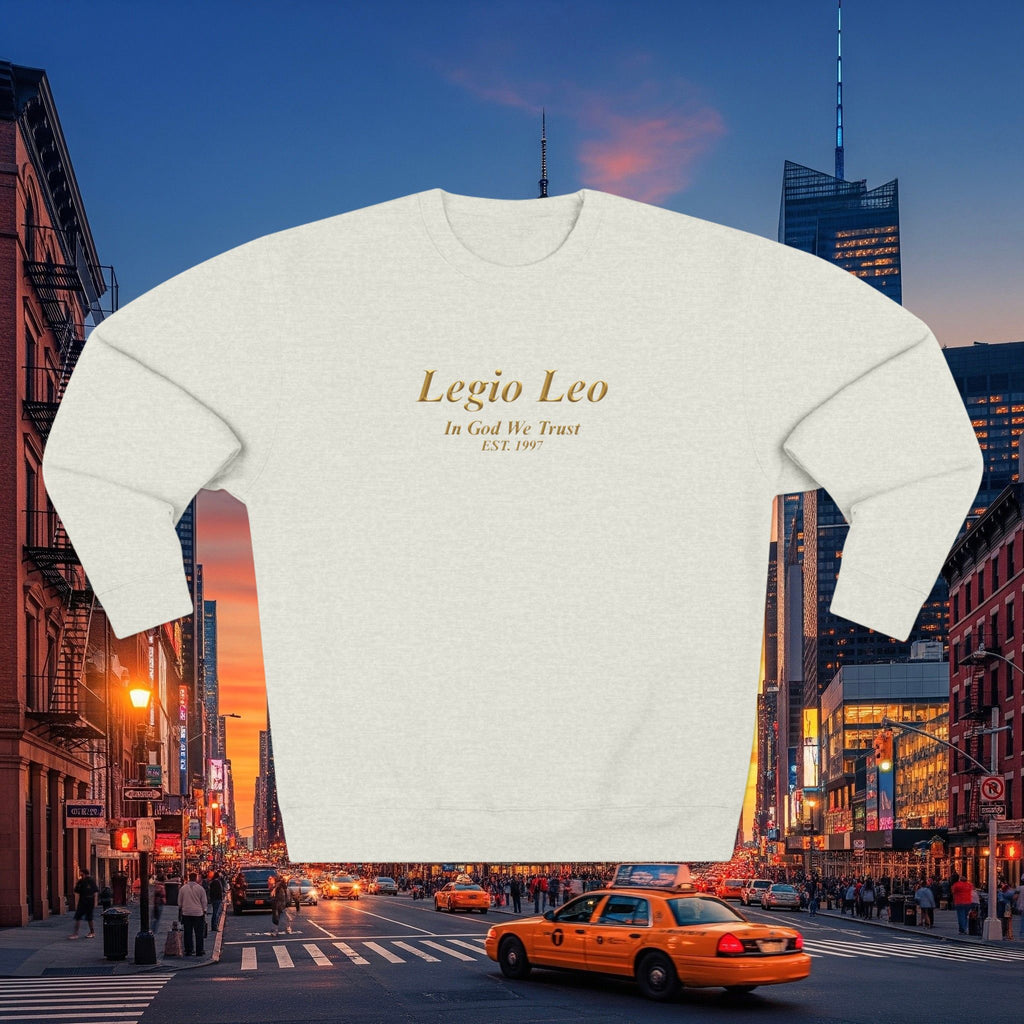Legio Leo Crewneck Sweatshirt — 'In God We Trust' Minimalist Logo Sweatshirt